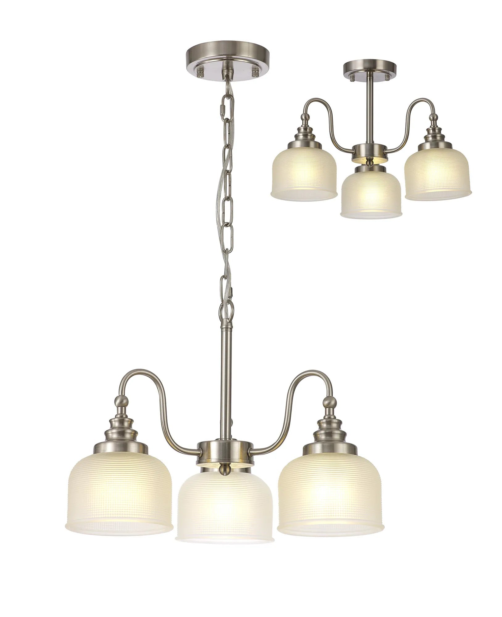 Cleron 3/5/8Lt Semi Flush Mount Pendant Light Fixture - Modern Ceiling Lighting in Multiple Colors for Living Room, Bedroom & Dining Room