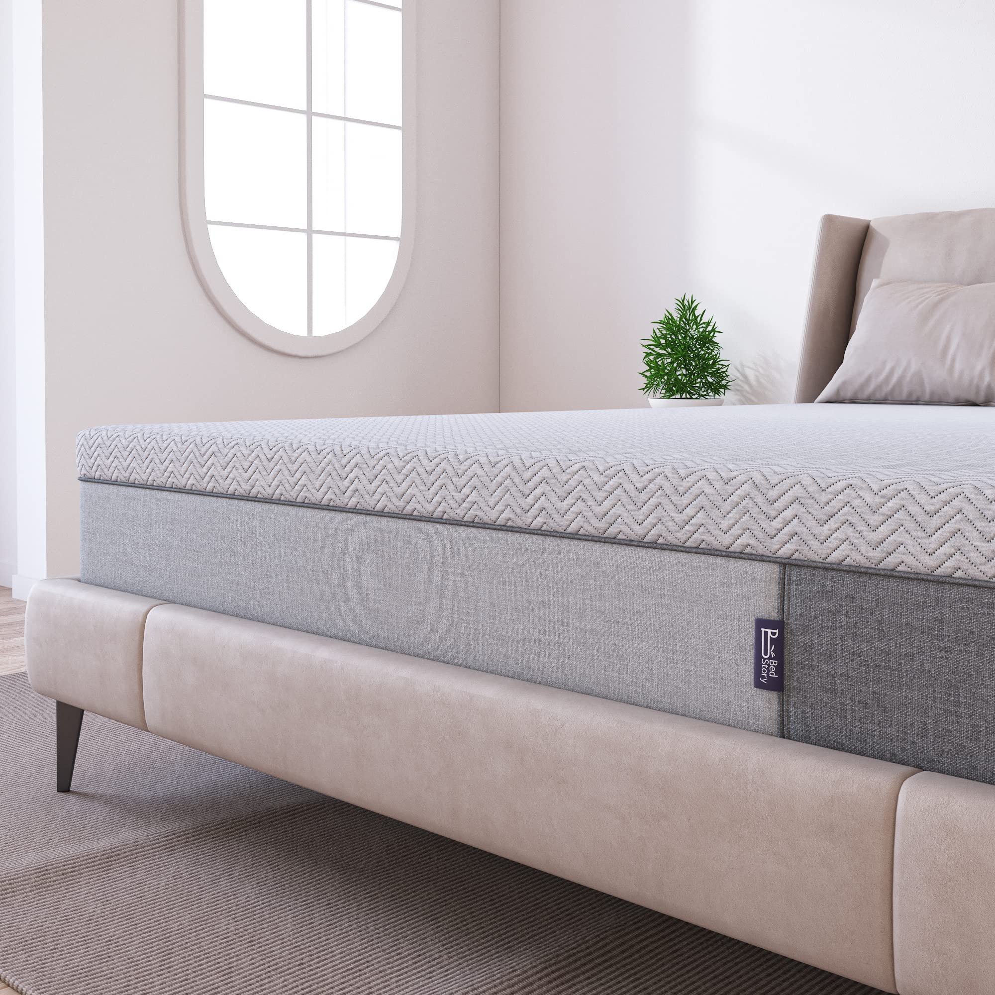 BedStory 3 Inch Extra Firm Mattress Topper - Full Size Cooling Memory Foam Pad with Copper Gel, Bamboo Charcoal & Green Tea Infusion for Pain Relief & Pressure Points - CertiPUR-US Certified - Perfect for Back Sleepers & Hot Sleepers