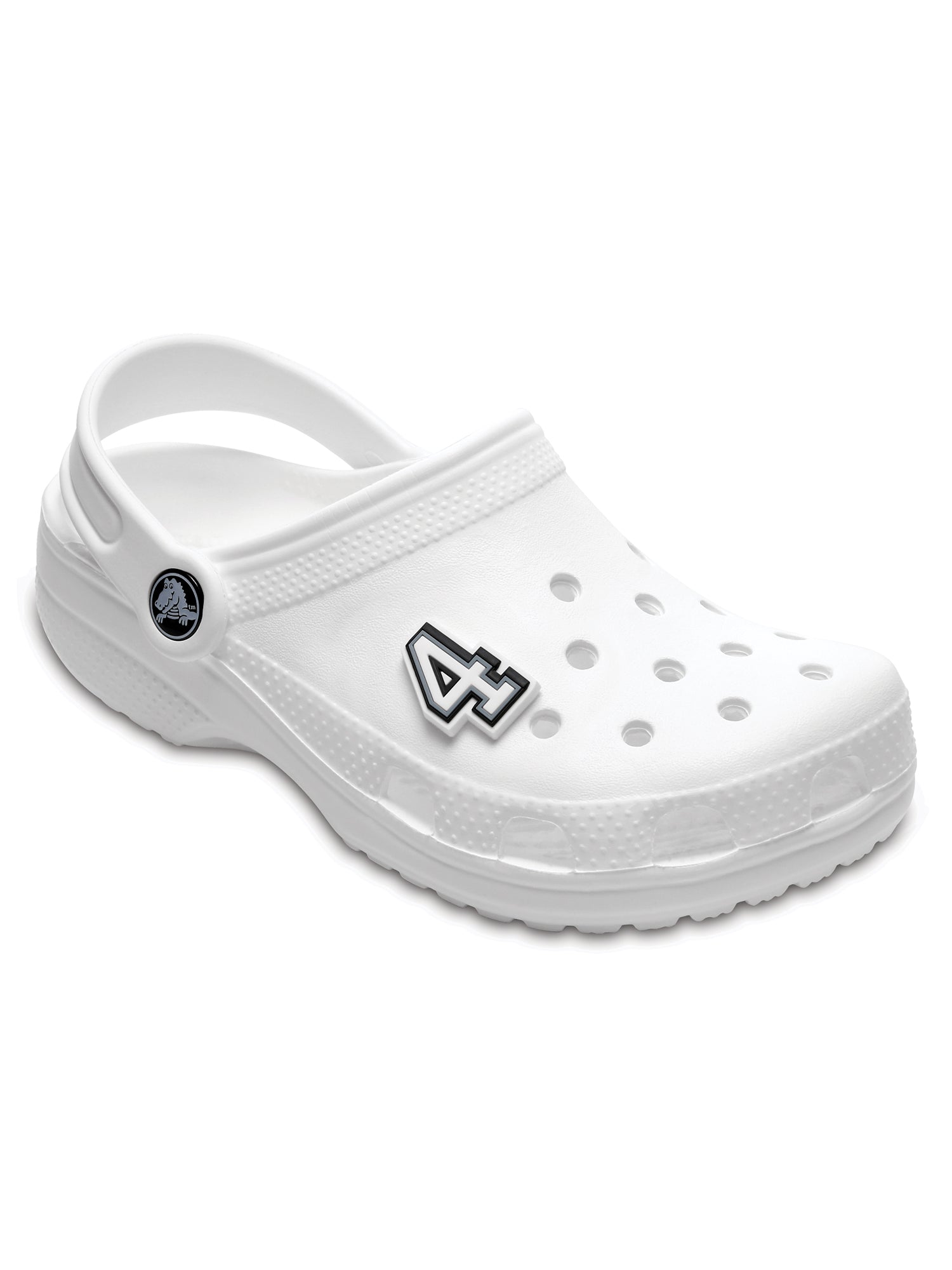Crocs Jibbitz Black & White Number 4 Charms - Shoe Accessories for Crocs Clogs & Sandals - Perfect for Customizing Kids & Adults Footwear
