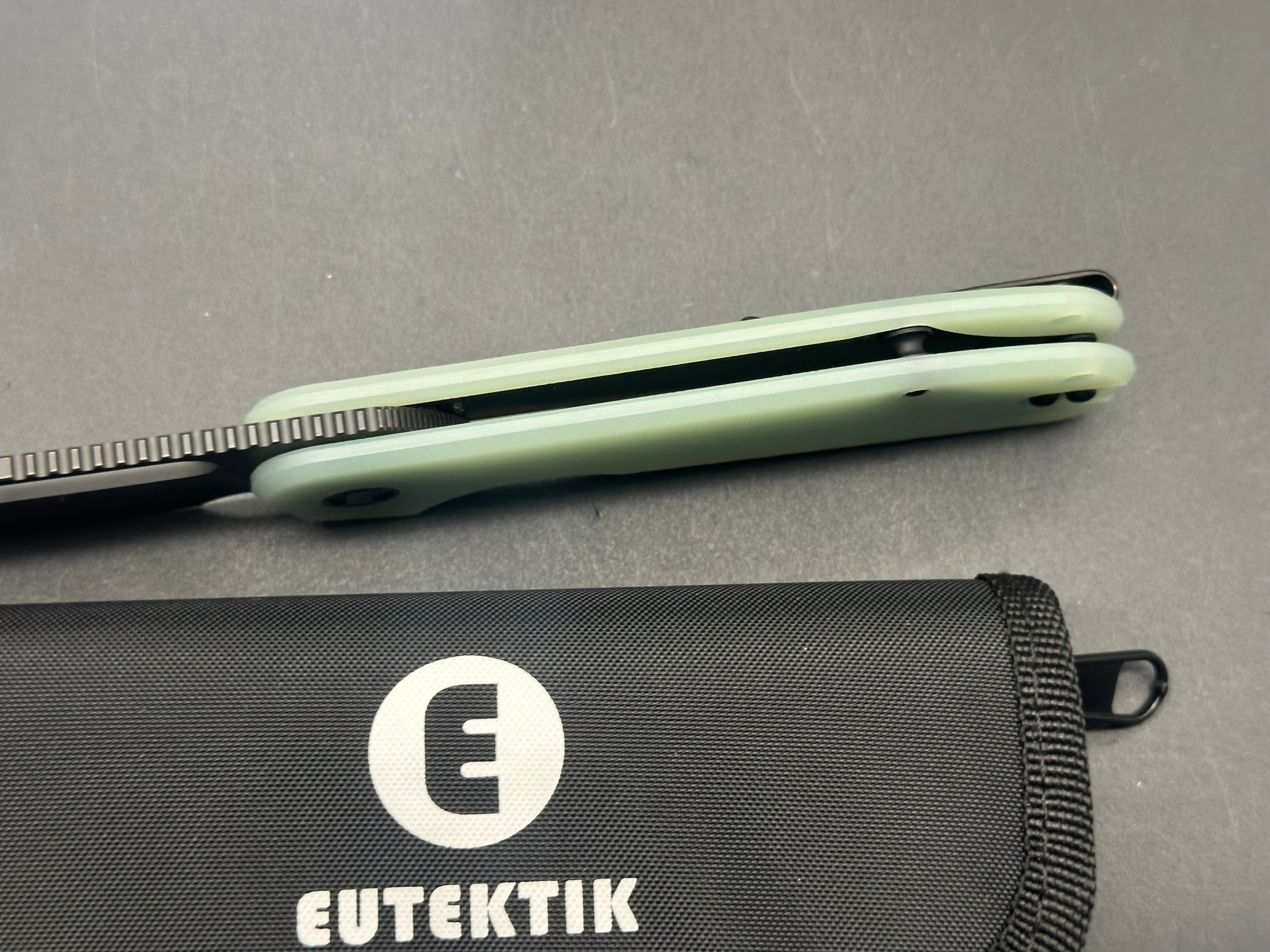 Premium Eutektik EFD Jade BlackWashed Pocket Knife with LTK Koozie, Patch & Sticker Set - Perfect for Camping, Hiking, and Outdoor Adventures