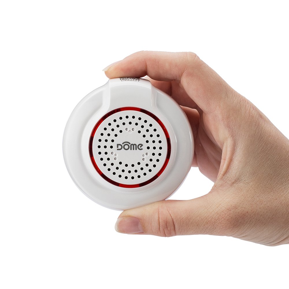 Wireless Z-Wave Battery-Powered Dome Home Security Siren & Chime Alarm System for Smart Home Automation - Perfect for Home Security, Garage Alerts & Smart Device Integration