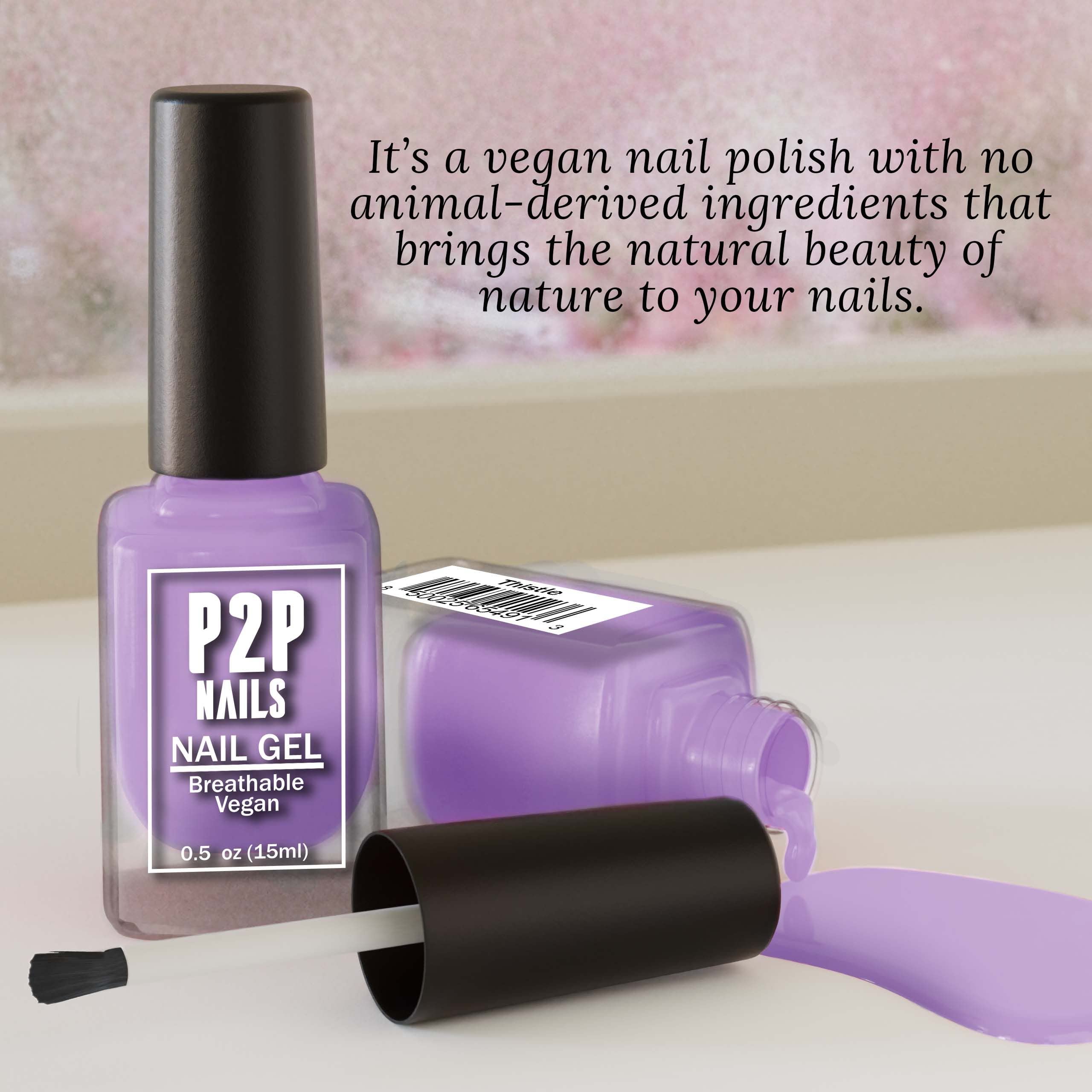 Vegan Purple Nail Gel Polish - Quick Dry, Smooth Texture, Natural Shine & Scratch Free - Vibrant Colors Gel Nail Polish (Thistle) for Manicures, Pedicures & Nail Art Designs