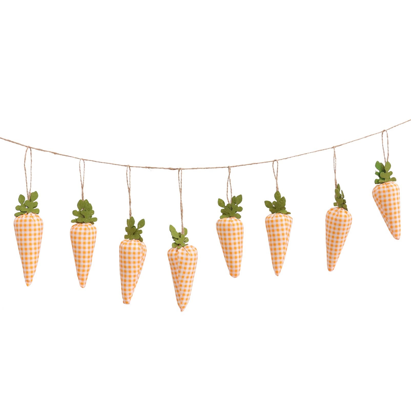 3D Fabric Carrot Garland - Easter Spring Themed Vegetable Hanging Decor for Wall, Fireplace, Door - 63 Inches Easter Party Supplies & Room Ornament - Perfect for Easter Decorations, Spring Home Decor, and Holiday Party Decorating