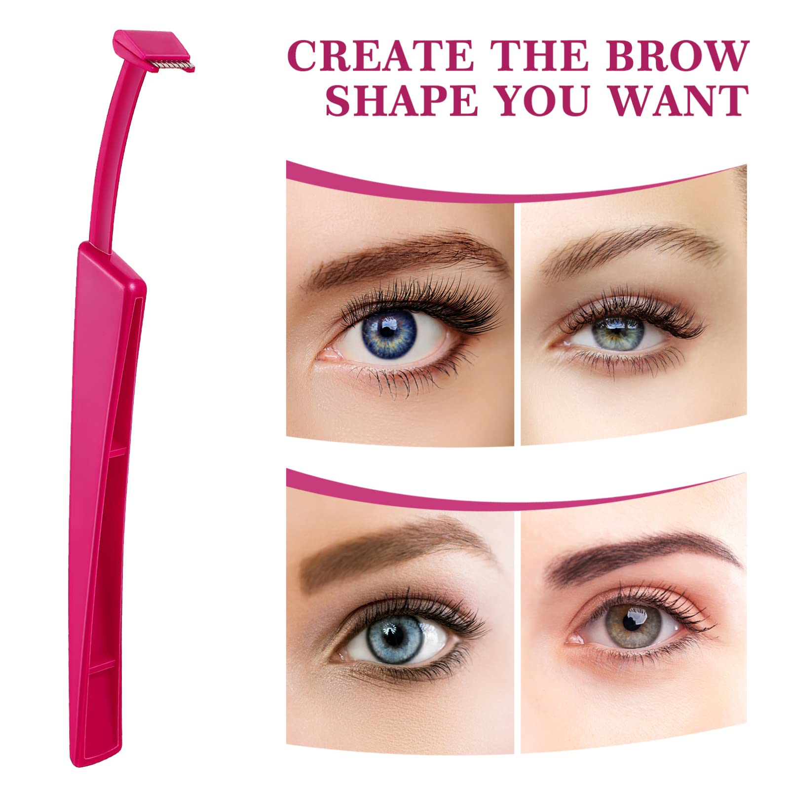 Beavorty 6Pcs Stainless Steel Eyebrow Razors - Precision Facial Hair Remover & Brow Shaper for Women & Men | Multipurpose for Eyebrows, Armpit, Body Hair | Smooth & Painless Grooming at Home or Salon