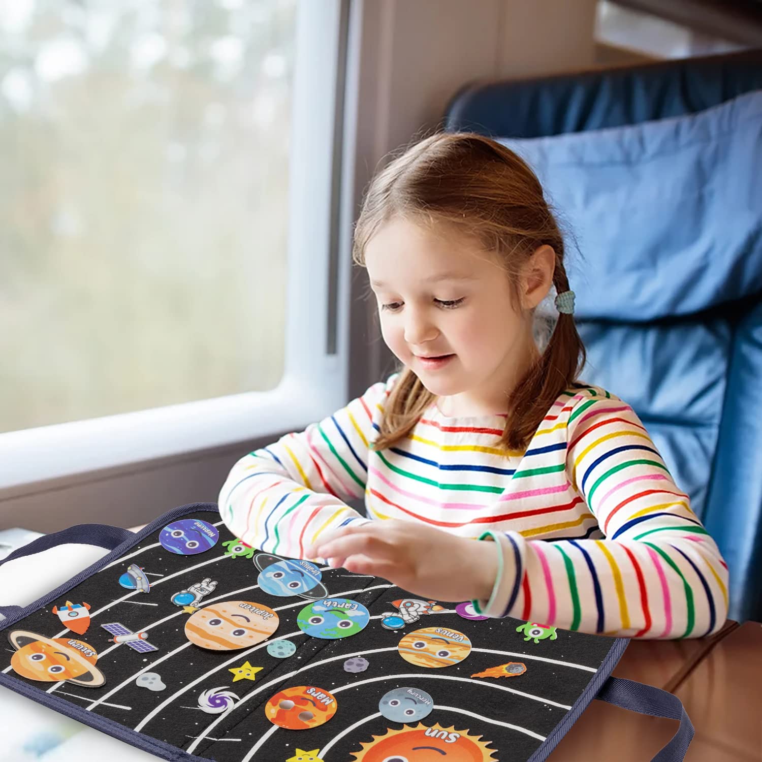 Outer Space Felt Board Story Set - Solar System Play Kit for Toddlers - Preschool Learning & Interactive Play