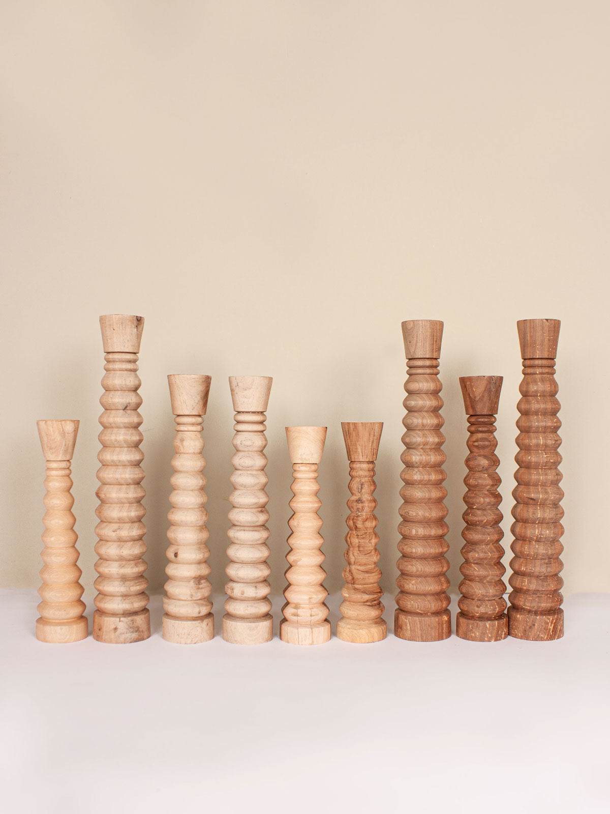 Handmade Walnut Wood Candle Holders with Natural Ripple Grain - Rustic Home Decor for Dining Table, Wedding Centerpiece, and Cozy Living Room Ambiance