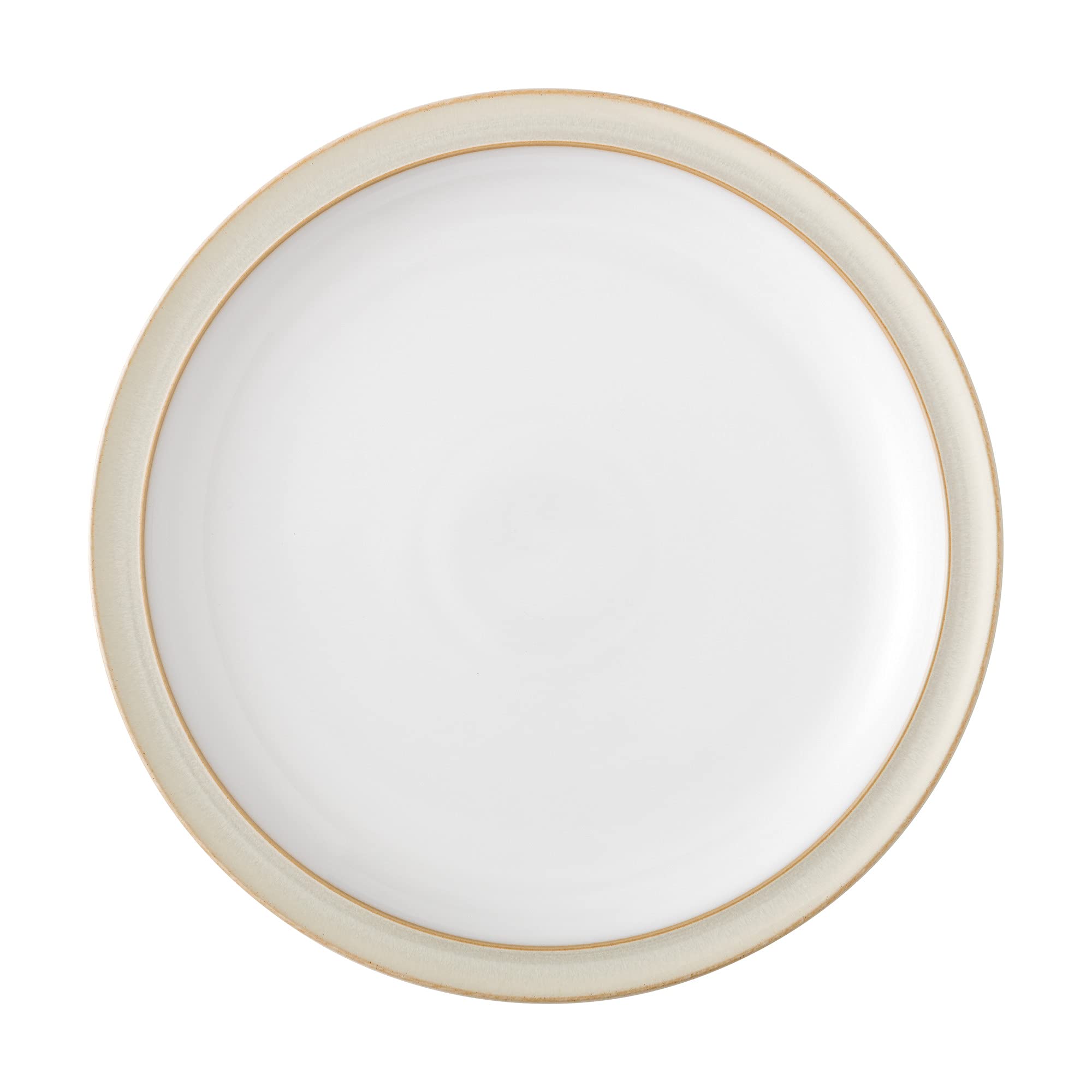 Denby Linen Cream White 4-Piece Ceramic Dinnerware Set - Includes Dinner Plate, Small Plate, Cereal Bowl & Coffee Mug - Dishwasher Safe Stoneware for Everyday Use - Perfect for Home Dining, Entertaining & Gifts