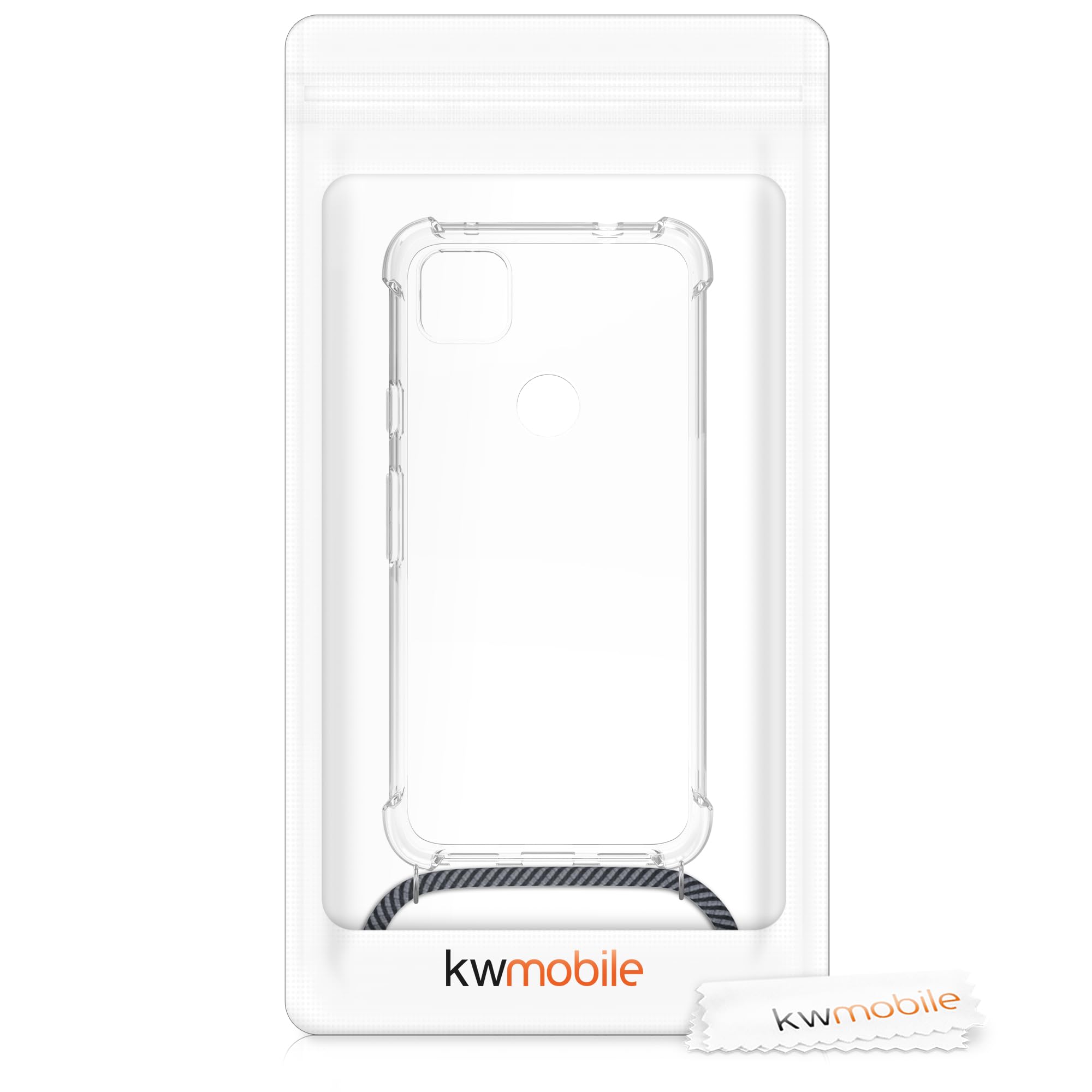 kwmobile Clear TPU Case for Google Pixel 4a with Lanyard - Slim Crossbody Phone Cover for Daily Use & Travel
