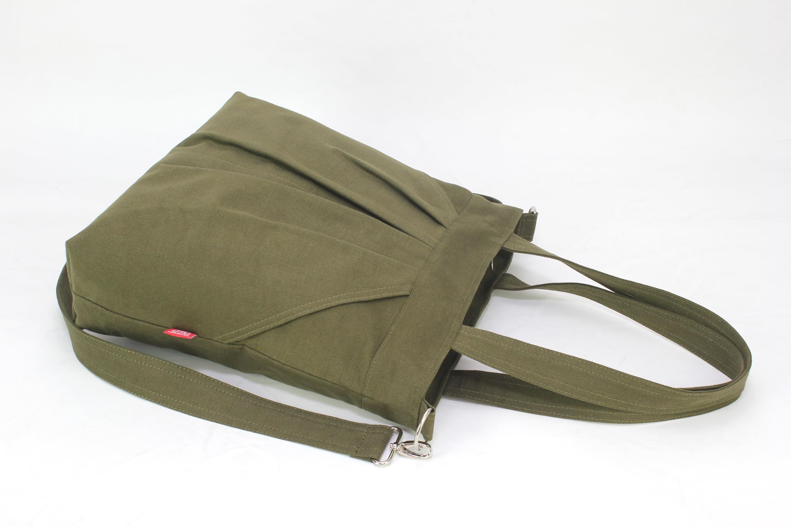 Large Vegan Eco-Friendly Tote Bag with Adjustable Crossbody Strap & Zipper Closure - Washable Carry All Bag for Casual Everyday Use, Weekend Travel & Shopping