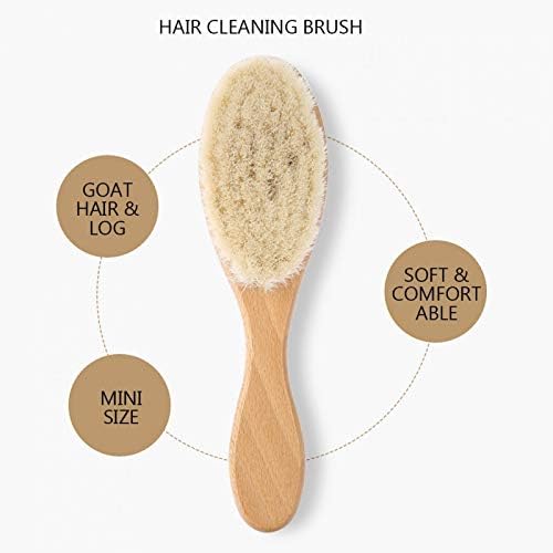 Wooden Hair Cleaning Brush with Soft Goat Hair Bristles - Natural Oil Head Massage Brush for Men & Women | Perfect for Scalp Care, Styling and Relaxation at Home or Salon