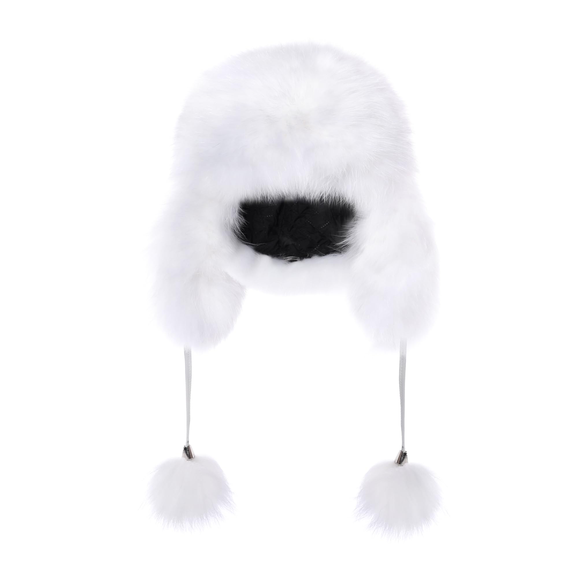 Fur Story Women's Fur Trapper Hat with Sheepskin Earflaps - Warm Winter Hat with Pom Pom for Cold Weather - Perfect for Skiing, Snowboarding & Outdoor Winter Activities