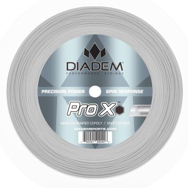 Diadem Pro X 16/1.30 Tennis String Reel - Silver | Premium Tennis String for Power & Control | Perfect for Competitive Players & Stringing Professionals