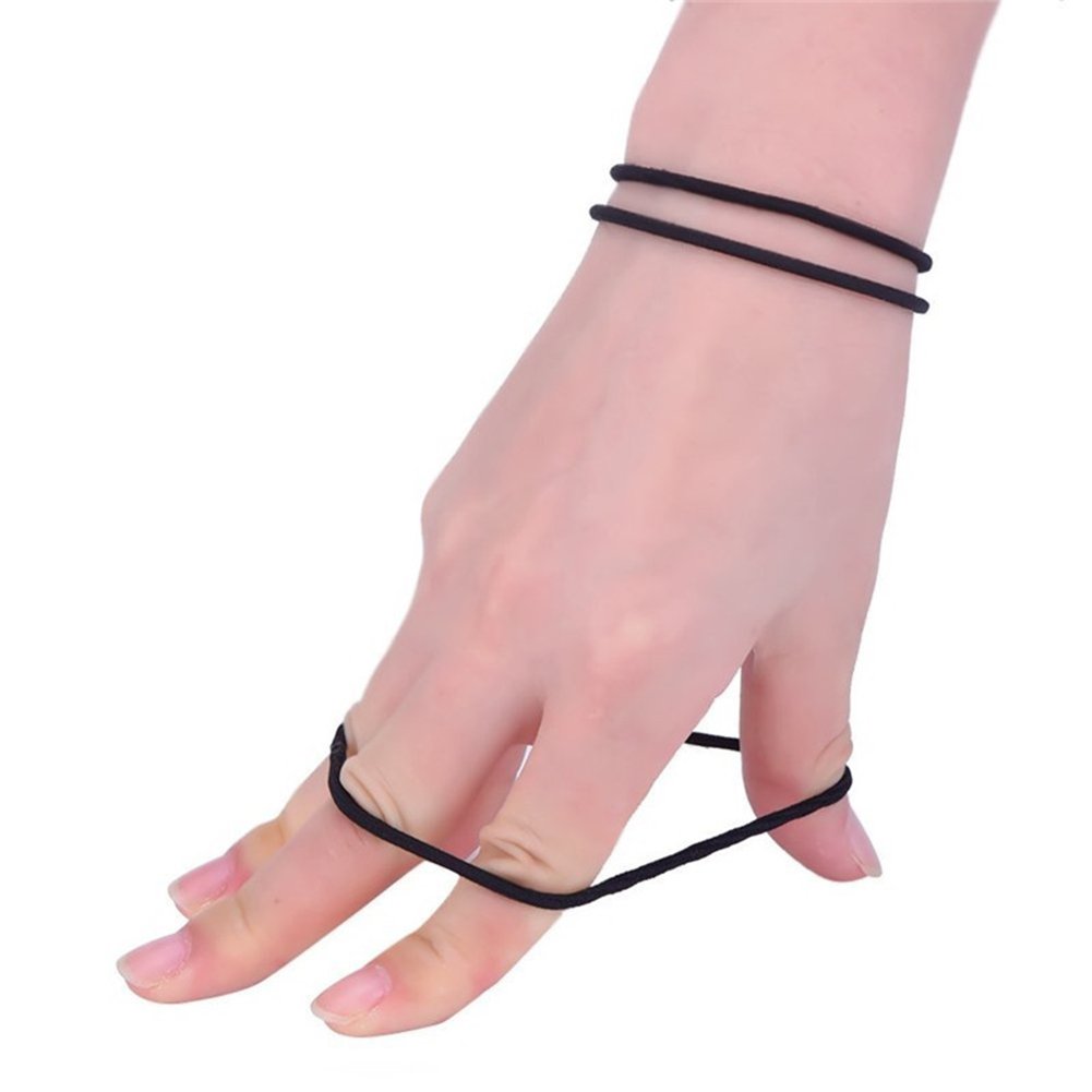 100Pcs Elastic Hair Ties for Women - 3MM Soft Ponytail Holders & No Damage Hair Bands for Daily Use, Workout, Yoga and Sports (Black)