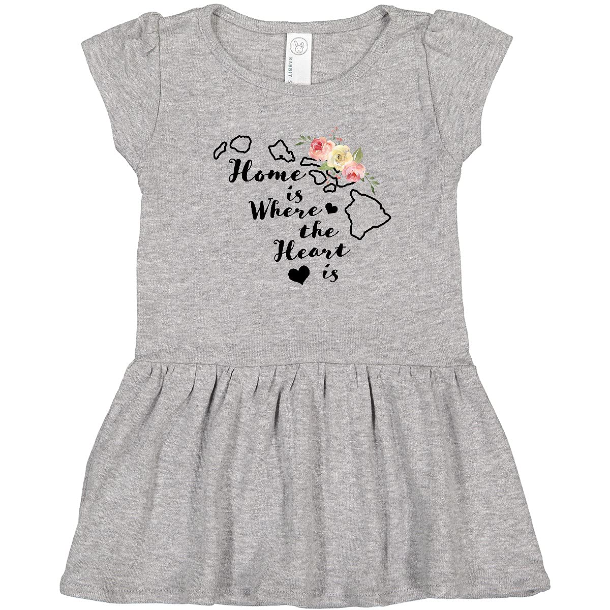 Inktastic Hawaii Home is Where The Heart is Watercolor Floral Toddler Dress - Cute Summer Outfit for Girls, Beach Vacation, Family Photos & Special Occasions