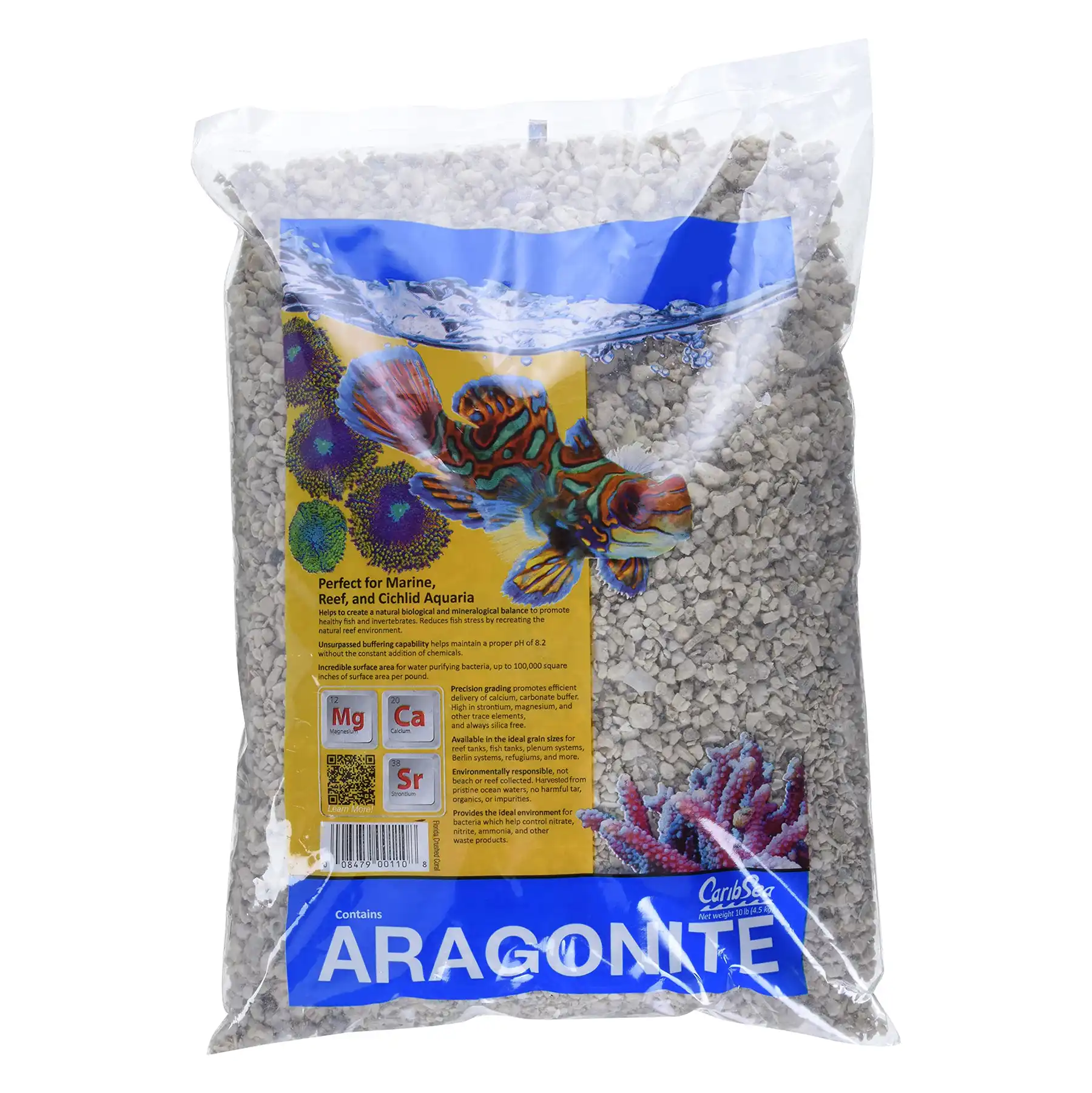 CaribSea Florida Crushed Coral Substrate - 10lb & 40lb Bags for Saltwater Aquariums, Reef Tanks & Marine Fish Habitats