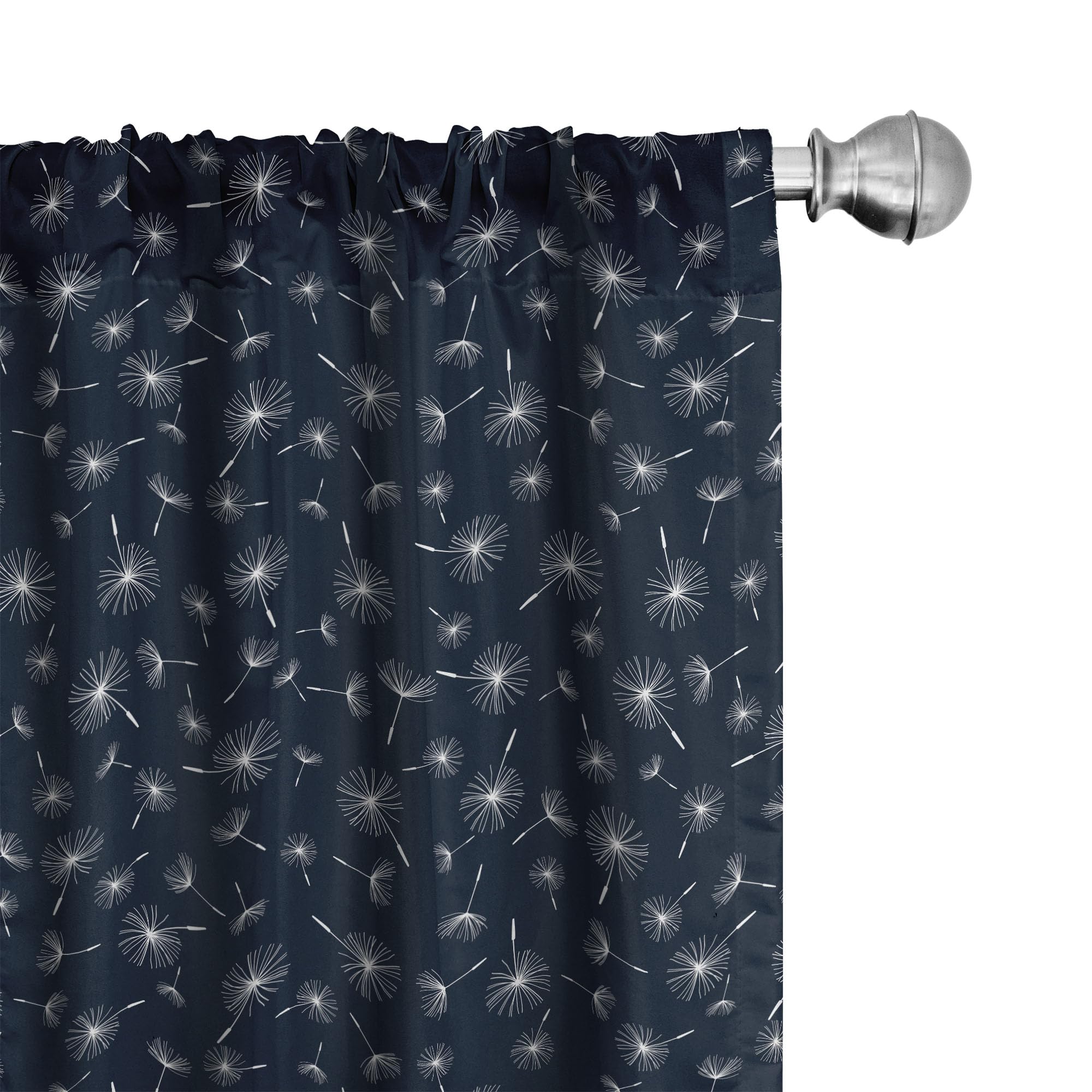 Ambesonne Dandelion Window Curtains - Abstract Floral Botanical Design, Lightweight 2-Panel Set with Rod Pocket (28