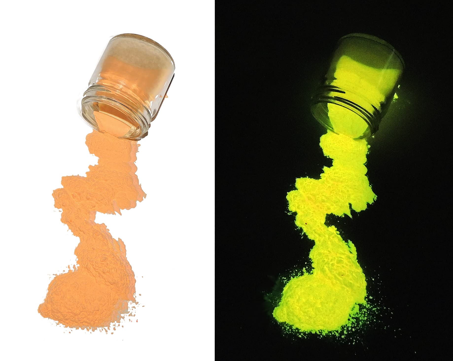 Glow in The Dark Mica Pigment Powder - Non-Toxic Epoxy Resin Dye for Candle Making, Nail Polish, DIY Crafts - Wild Fire Yellow (4 oz) - Perfect for Nighttime Decor, Halloween Costumes & Glow Parties
