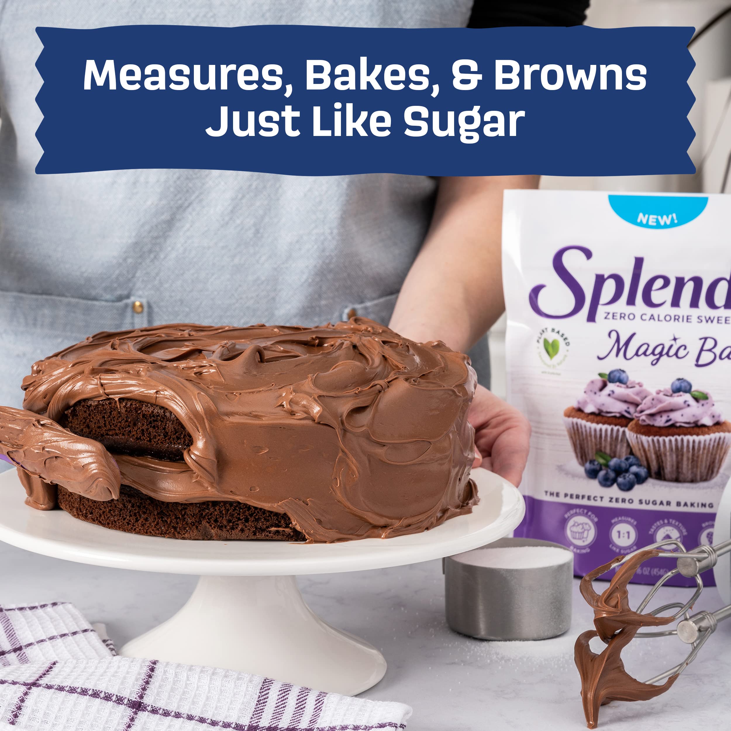 SPLENDA Zero Calorie Sugar Substitute - Plant-Based Granulated Sweetener with Stevia, Erythritol & Allulose - Keto Friendly, 1lb Pouch - Perfect for Baking, Coffee & Low-Carb Recipes