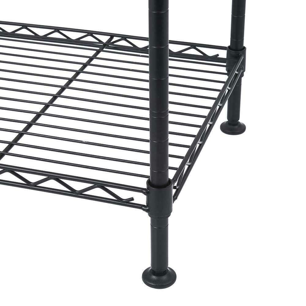 4-Tier Adjustable Steel Wire Storage Shelves - Heavy Duty Metal Rack for Kitchen, Garage, Closet & Office Organization - Space Saving Shelving Unit for Pantry, Laundry Room, Books & Home Storage