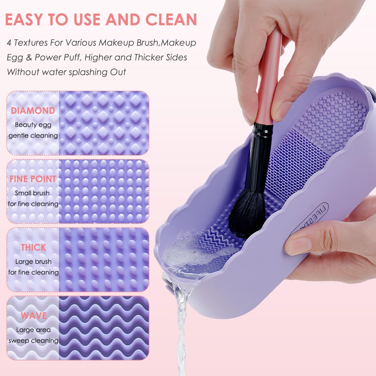 3-in-1 Silicone Makeup Brush Cleaner Bowl with Drying Rack | Professional Brush Cleaning Mat & Organizer for Makeup Brushes, Beauty Sponges & Powder Puffs (White) | Perfect for Home & Salon Use