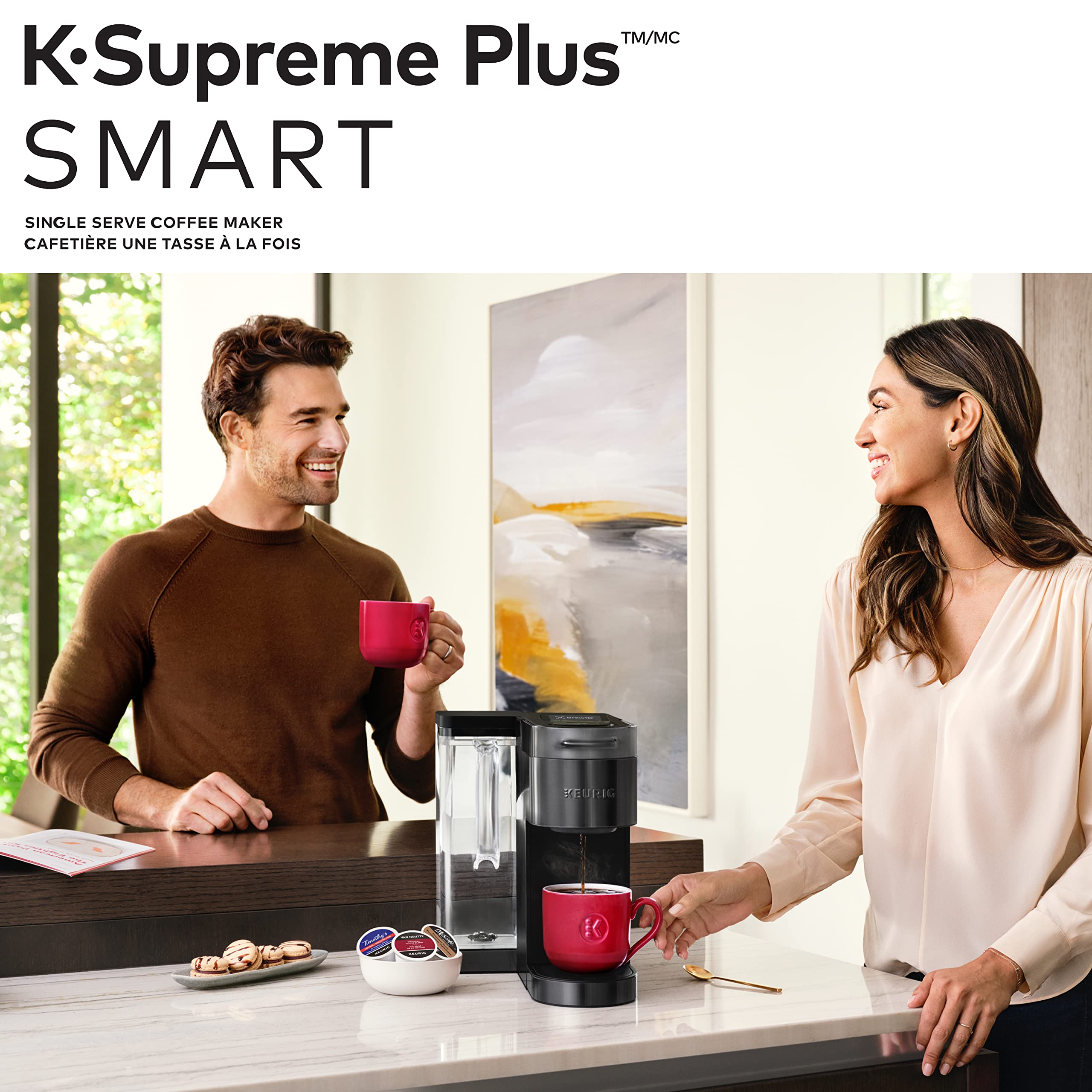 Keurig K-Supreme Plus SMART Single Serve K-Cup Pod Coffee Maker with WiFi Connectivity & App Control, Black - Perfect for Home, Office & Small Business Use