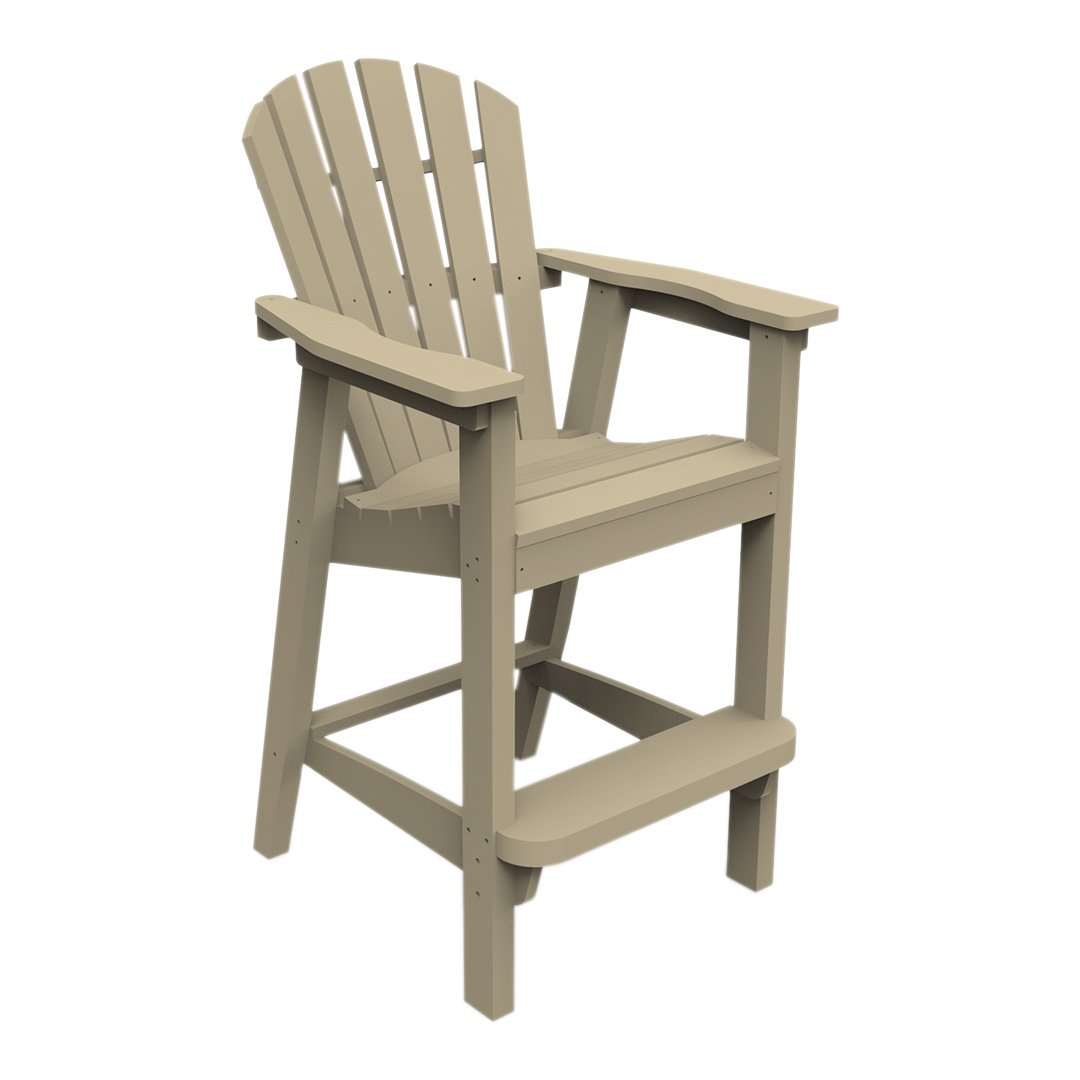 Adirondack Shellback Bar Chair - Comfortable Outdoor Bar Stool for Patio, Deck, and Backyard - Perfect for Entertaining and Relaxing