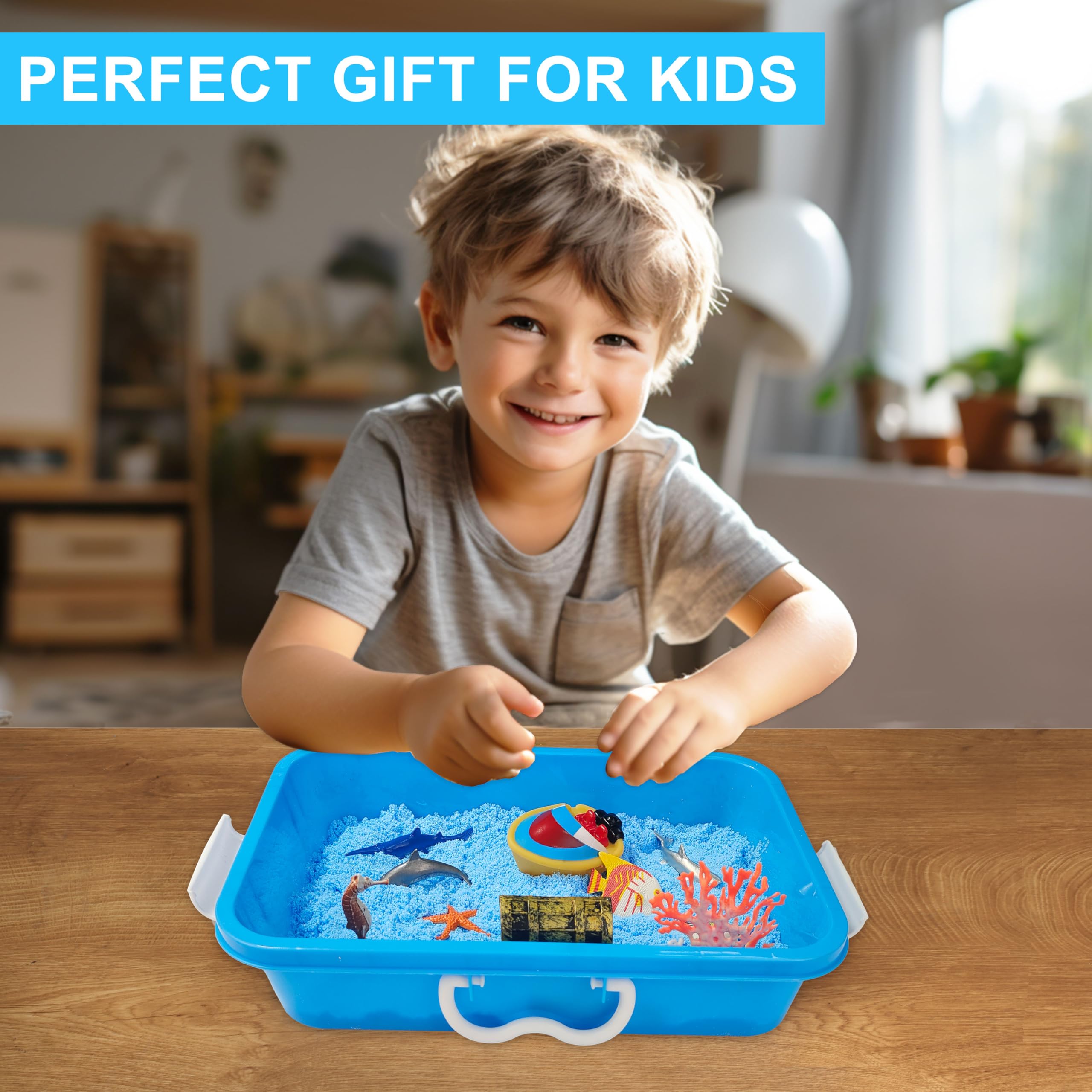 Ocean Sensory Bin Toys for Toddlers - Sea Animal Water Play Set for Kids Ages 3-8, Sensory Toys for Boys & Girls - Perfect for Sandbox Play, Bath Time & Early Learning Activities