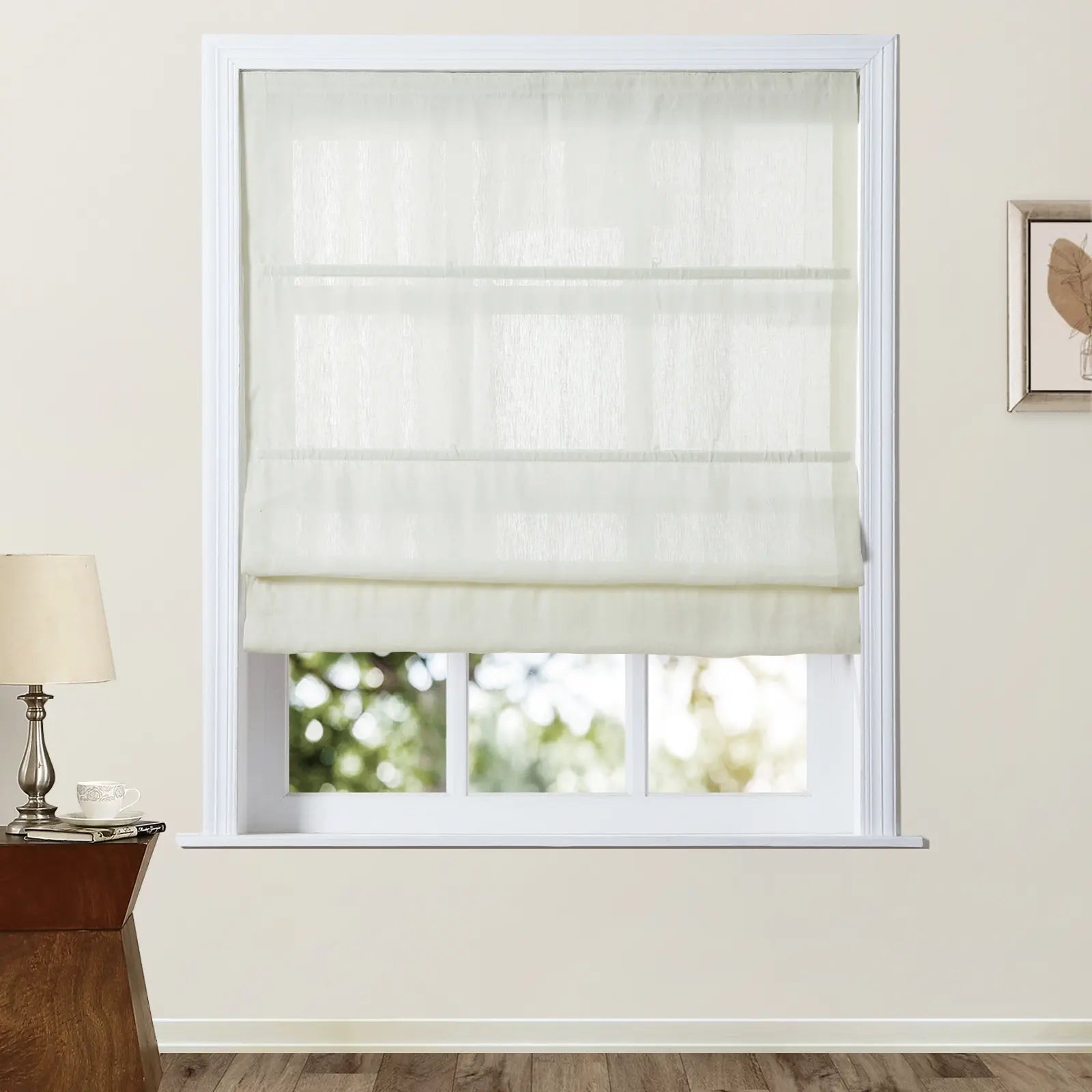 Premium Belgian Linen Cordless Roman Shades - Blackout Window Treatments for Bedroom & Living Room - Plus Size Custom Window Coverings