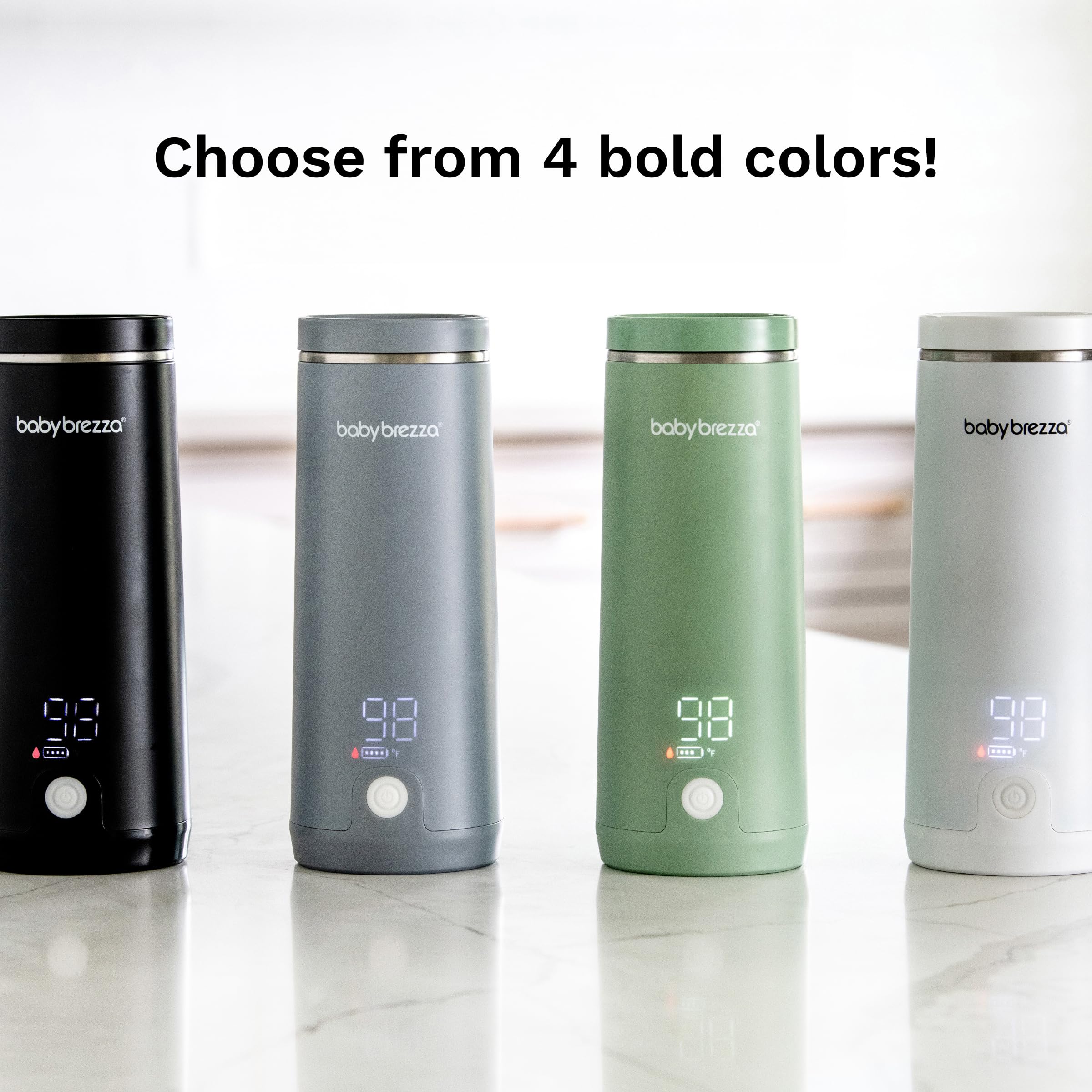 Baby Brezza Superfast Portable Baby Bottle Warmer - 50% Faster Heating for Breastmilk & Formula - Safe Even Warming Up to 9oz - No Adapters Needed - Compact Travel Design (Black) - Perfect for On-the-Go Parents, Daycare, and Traveling with Baby