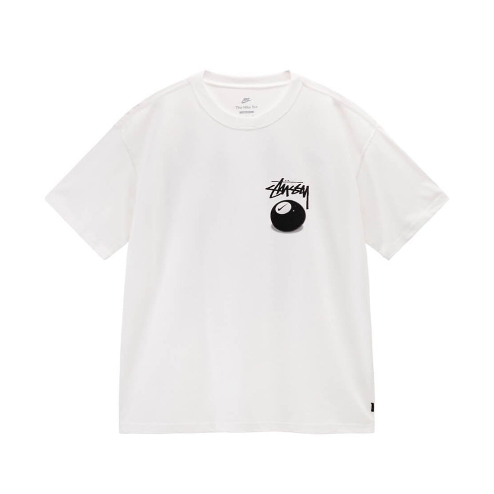 Nike x Stussy 8 Ball Graphic Tee - White Cotton T-Shirt for Men | Streetwear Fashion & Casual Wear