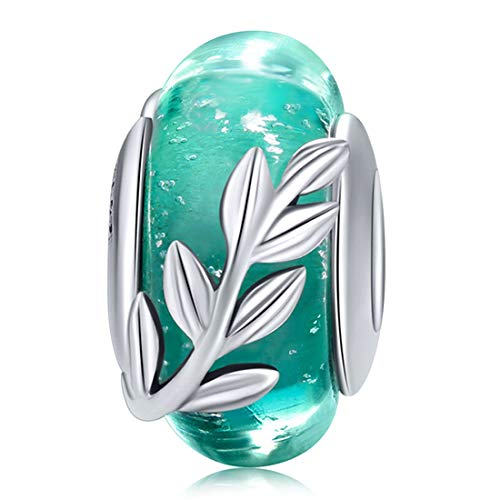JIAYIQI Murano Glass Charm for Pandora Bracelets - 925 Sterling Silver Flower Bead Charm for Jewelry Making (Perfect for DIY Bracelets, Necklaces & Gift Giving)
