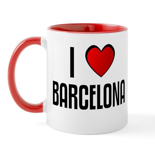 White/Red Inside - I LOVE BARCELONA Mug