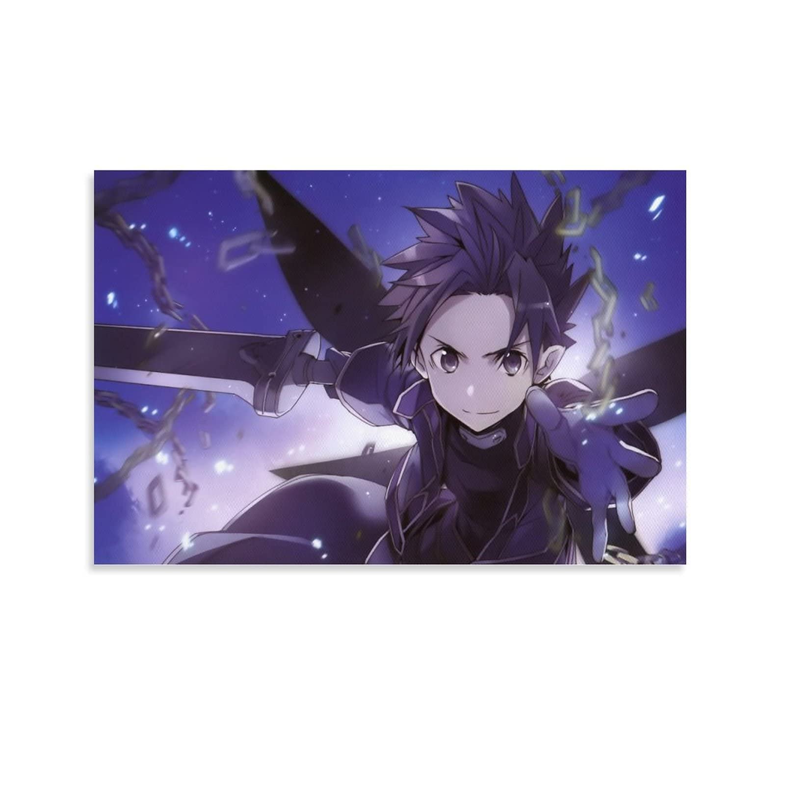 Sword Art Online Anime Poster - Kirito Wall Art Aesthetic Canvas Print for Bedroom Decor, Anime Gifts, Home & Office Decoration | Perfect for Living Room, Dorm, Game Room & Anime Fan Gifts