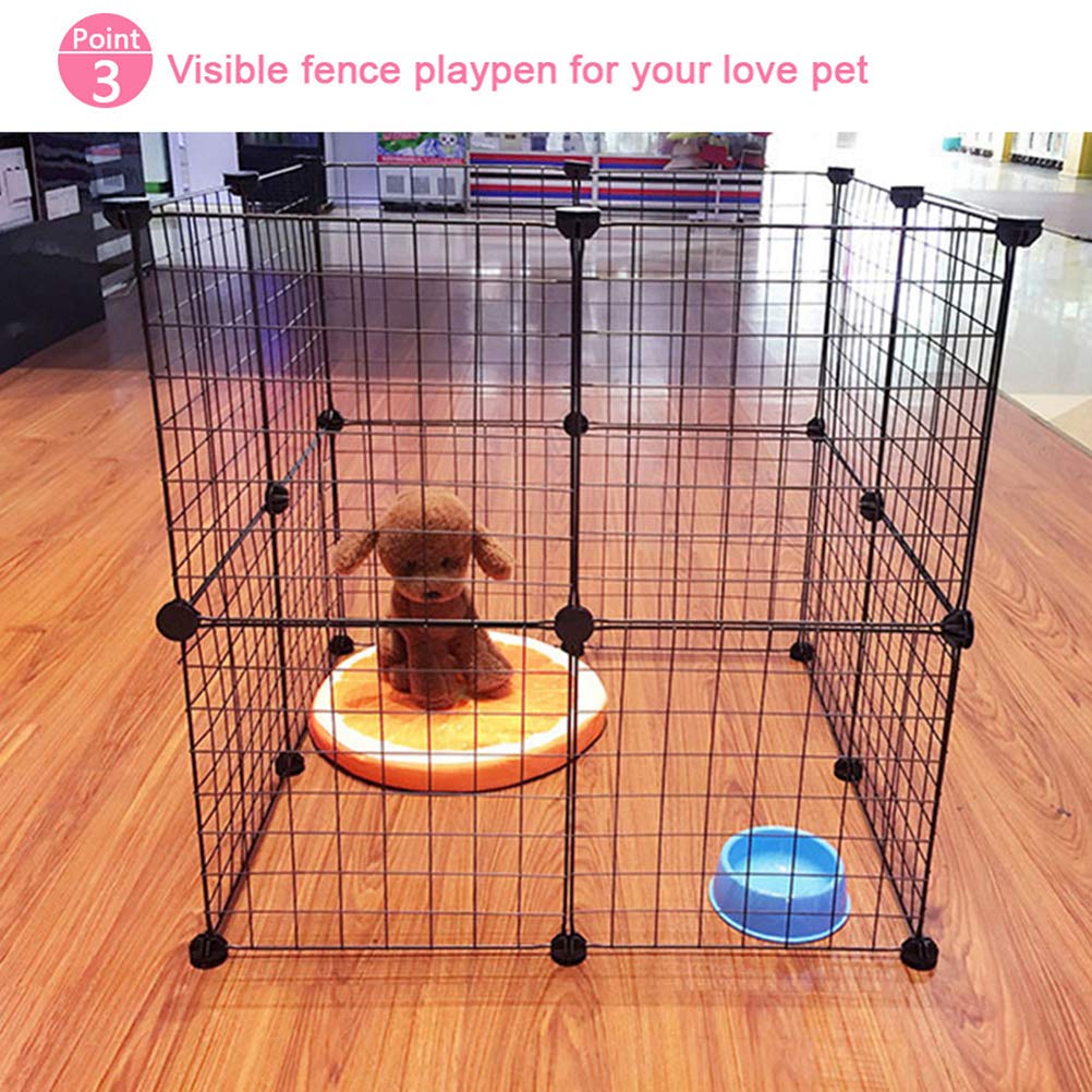ULTECHNOVO 10-Piece Iron Pet Cage for Dogs & Rabbits - Indoor/Outdoor Use