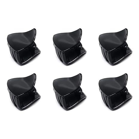 KROGER 6-Pack Black Plastic Hair Claw Clips for Women & Girls - Medium Size Trendy Hair Clips for Ponytail, Bun & Updo Hairstyles - Perfect for Daily Use, Work, School & Special Occasions