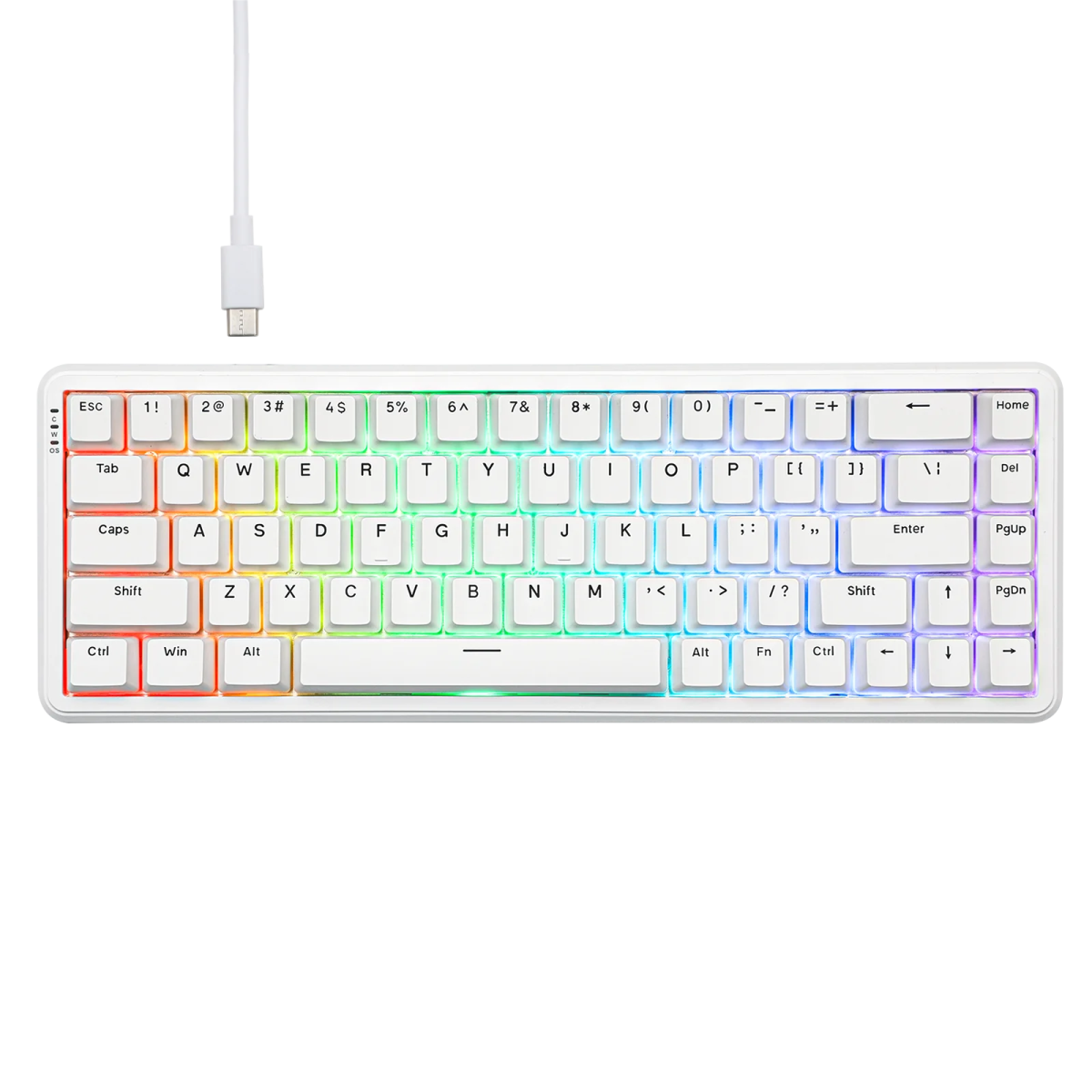 Ajazz AK680 Max White RGB Wired Mechanical Keyboard with Magnetic Switches - Perfect for Gaming, Typing & Office Work
