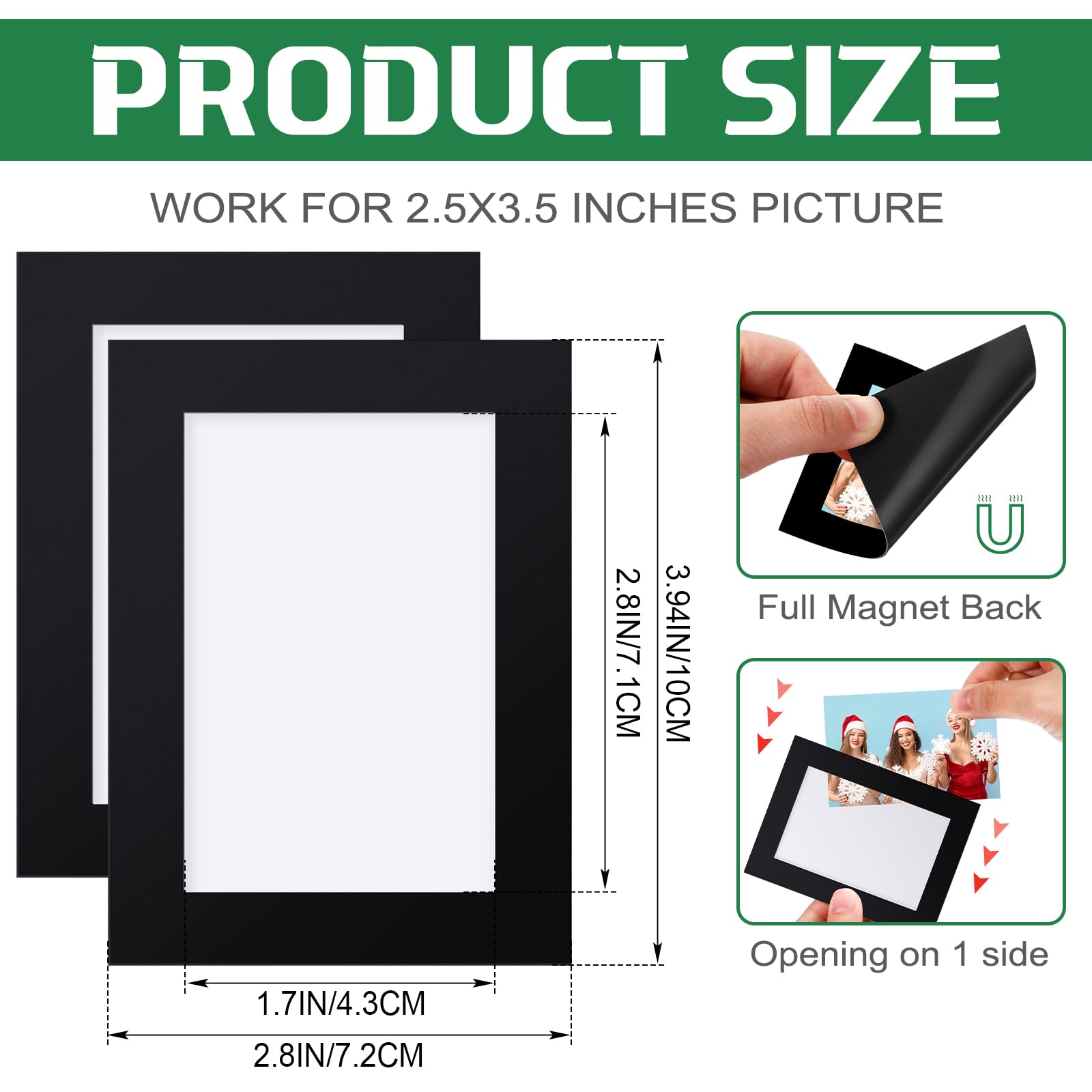 Soaoo 60 Pcs Magnetic Photo Frames - 2.5 x 3.5 Inches Reusable Wallet Size Picture Holders for Refrigerator, Cabinet, Office & Classroom - Black Magnetic Photo Sleeves for Displaying Family Photos, Artwork and Memorable Moments