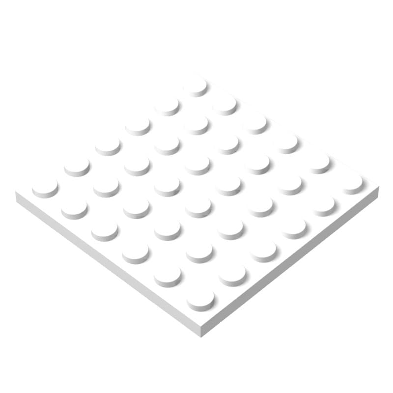20-Piece Classic White 6x6 Lego-Compatible Building Plates - Bulk Flat Tiles for Creative Construction Projects | Perfect for MOC Models, DIY Lego Sets & Kids Educational Play
