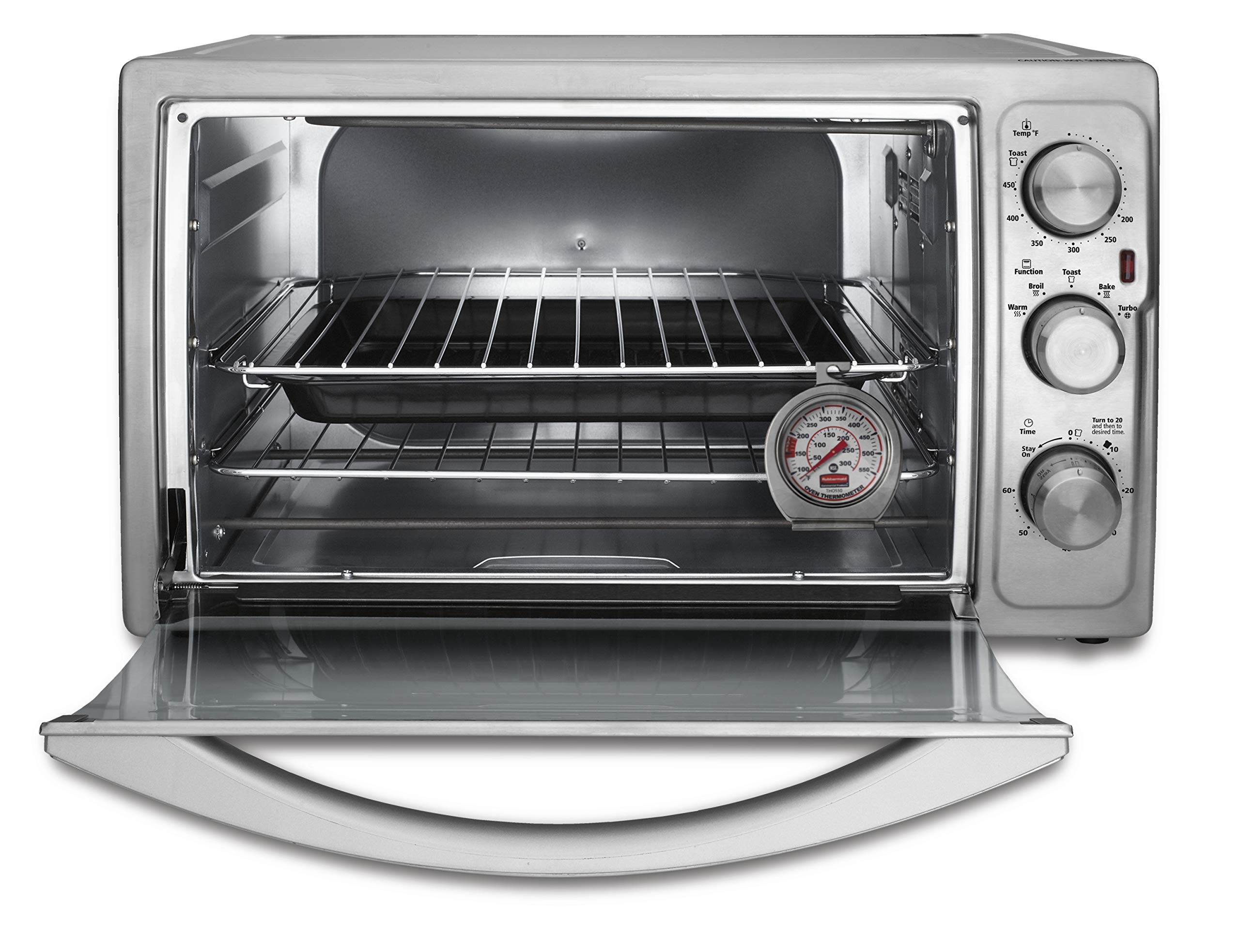 Rubbermaid Commercial Stainless Steel Oven Thermometer - 60-580°F Range for Grilling, Smoking & Baking - Large Easy-Read Dial for Restaurants & Home Cooking - Perfect for Meat, Pizza & BBQ Monitoring