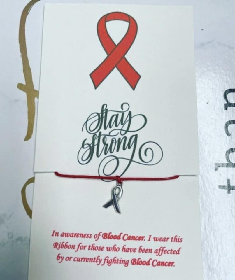 Blood Cancer Awareness Bracelet Set - 6 Ribbon Charm Bracelets for Support & Hope
