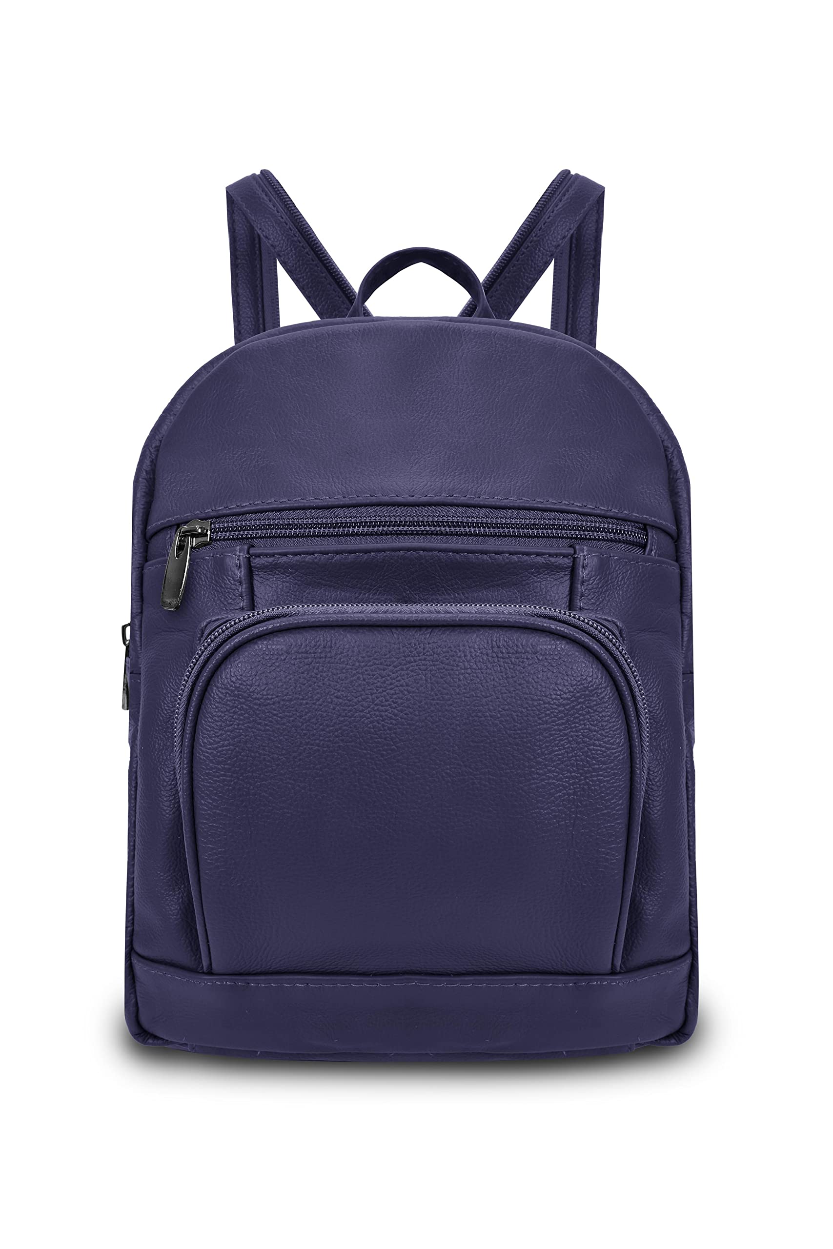 Genuine Leather Mini Backpack for Women - Krediz Soft Adjustable Shoulder Straps Travel Backpack Purse - Perfect for Daily Use, Work, School & Weekend Trips (Navy)