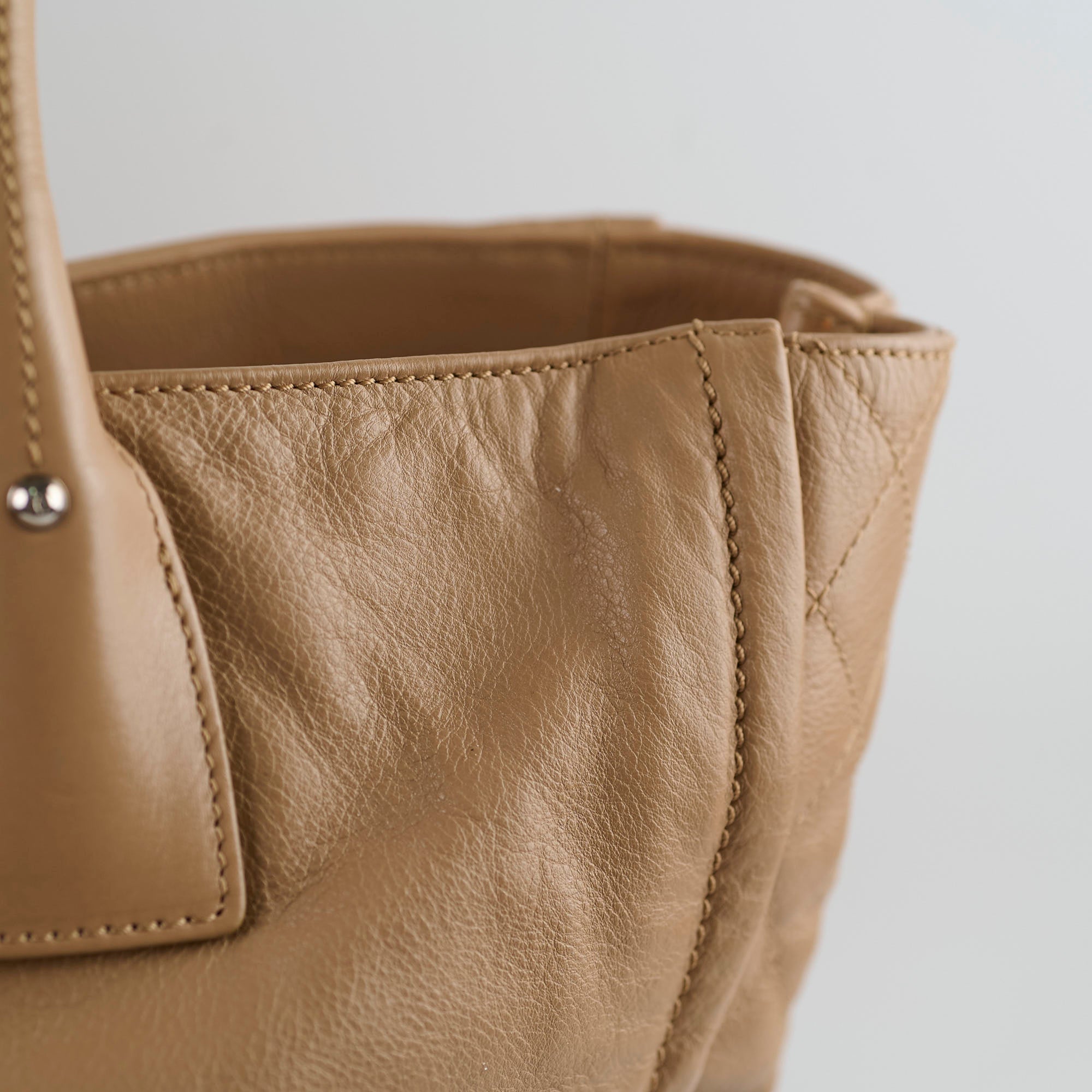 Chanel Beige CC Logo Leather Tote Bag for Women - Luxury Designer Handbag for Work, Travel & Everyday Use