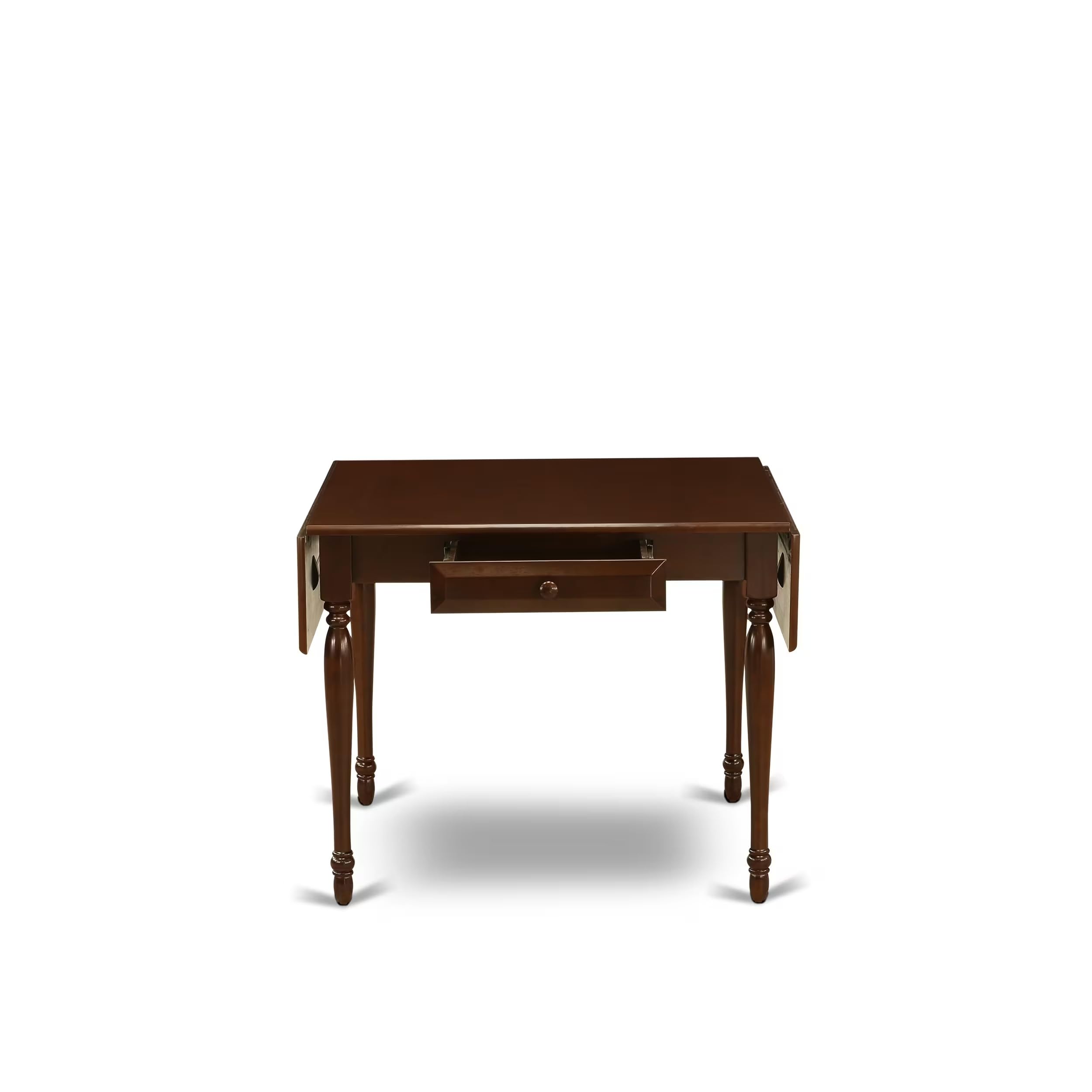 East West Furniture MZGR3-MAH-W 3-Piece Small Space Dining Set with Drop-Leaf Table & 2 Chairs, 36x54 Inch, Mahogany - Perfect for Apartments, Breakfast Nooks & Compact Kitchens