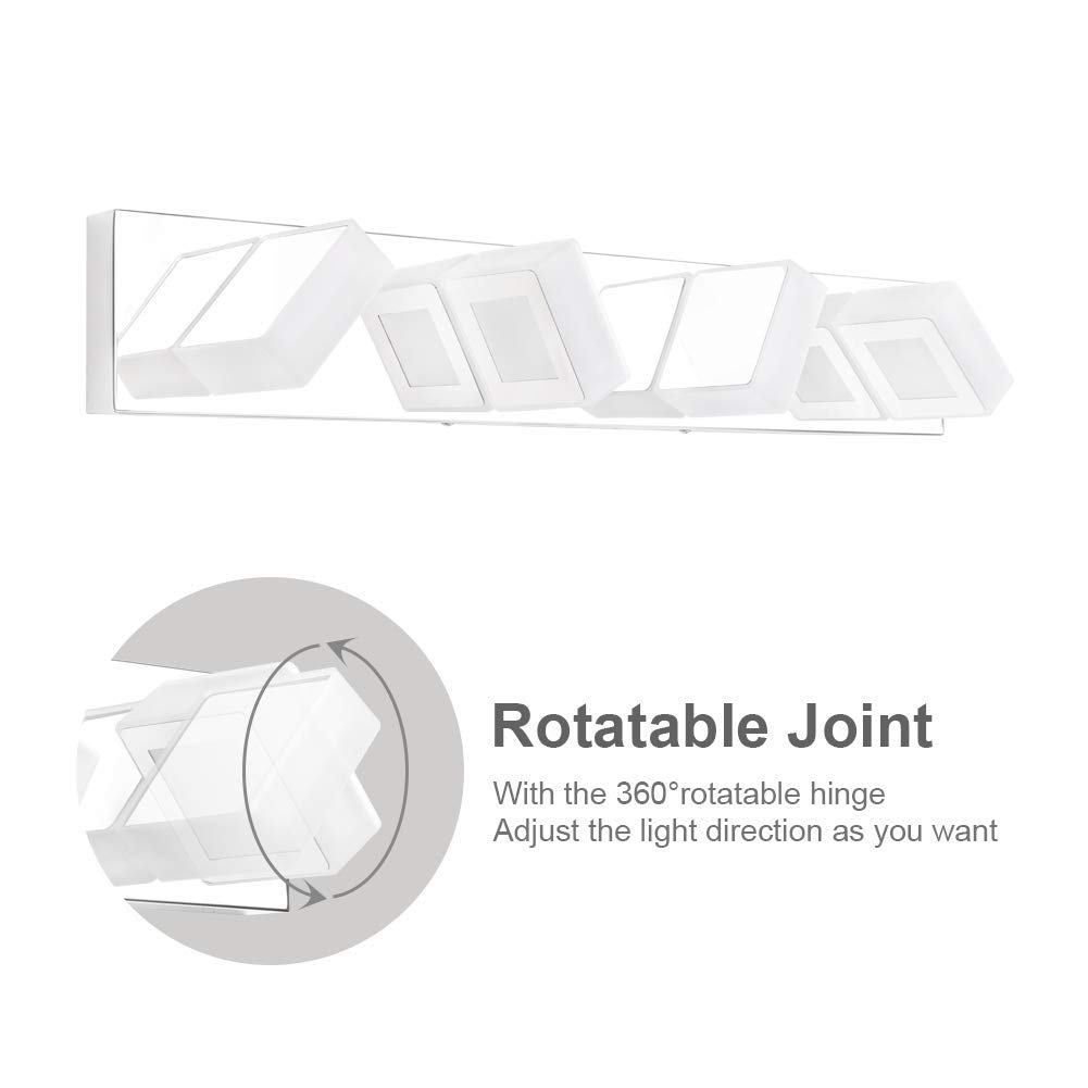 Ralbay 24W LED Bathroom Vanity Light Fixture - Modern Acrylic Vanity Lighting for Bathroom Mirror - Perfect for Home, Hotel, Spa & Salon Vanity Makeup Area