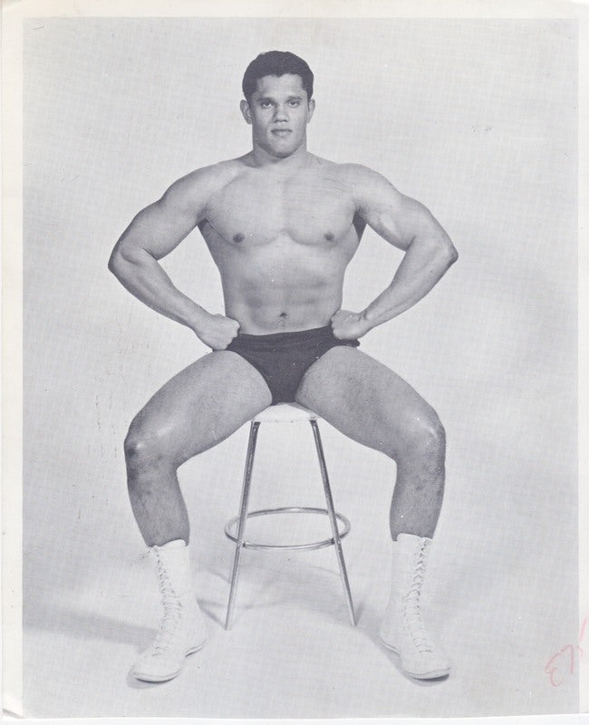 Vintage 1960s AWA Victor Rivera Wrestling Promo Photo - Classic Roy Shire Wrestling Memorabilia for Collectors & Wrestling Fans - Perfect for Display in Man Caves, Sports Bars & Memorabilia Rooms