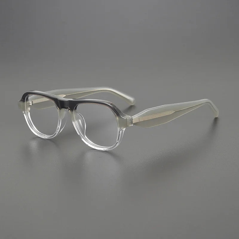 Stylish Black Unisex Acetate Eyeglasses - Oval Full Rim Frame with Brow Line Design 95001 | Perfect for Work, Reading & Fashion Accessories