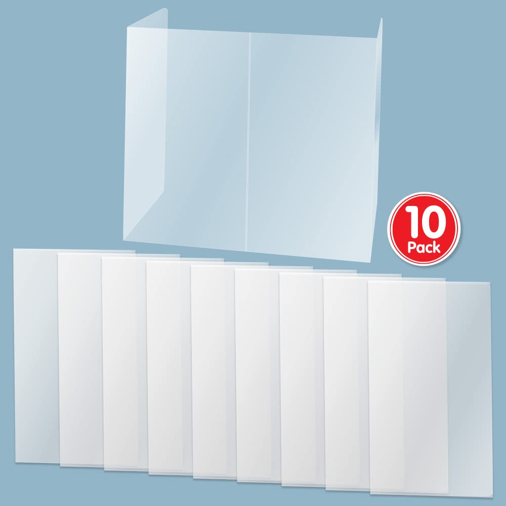 EAI Education Portable Student Desk Divider - 20 Inch Height, Set of 10 - Privacy Screen for Classroom, Study Carrel for Test Taking & Focus Learning - Perfect for Schools, Libraries & Home Study Areas