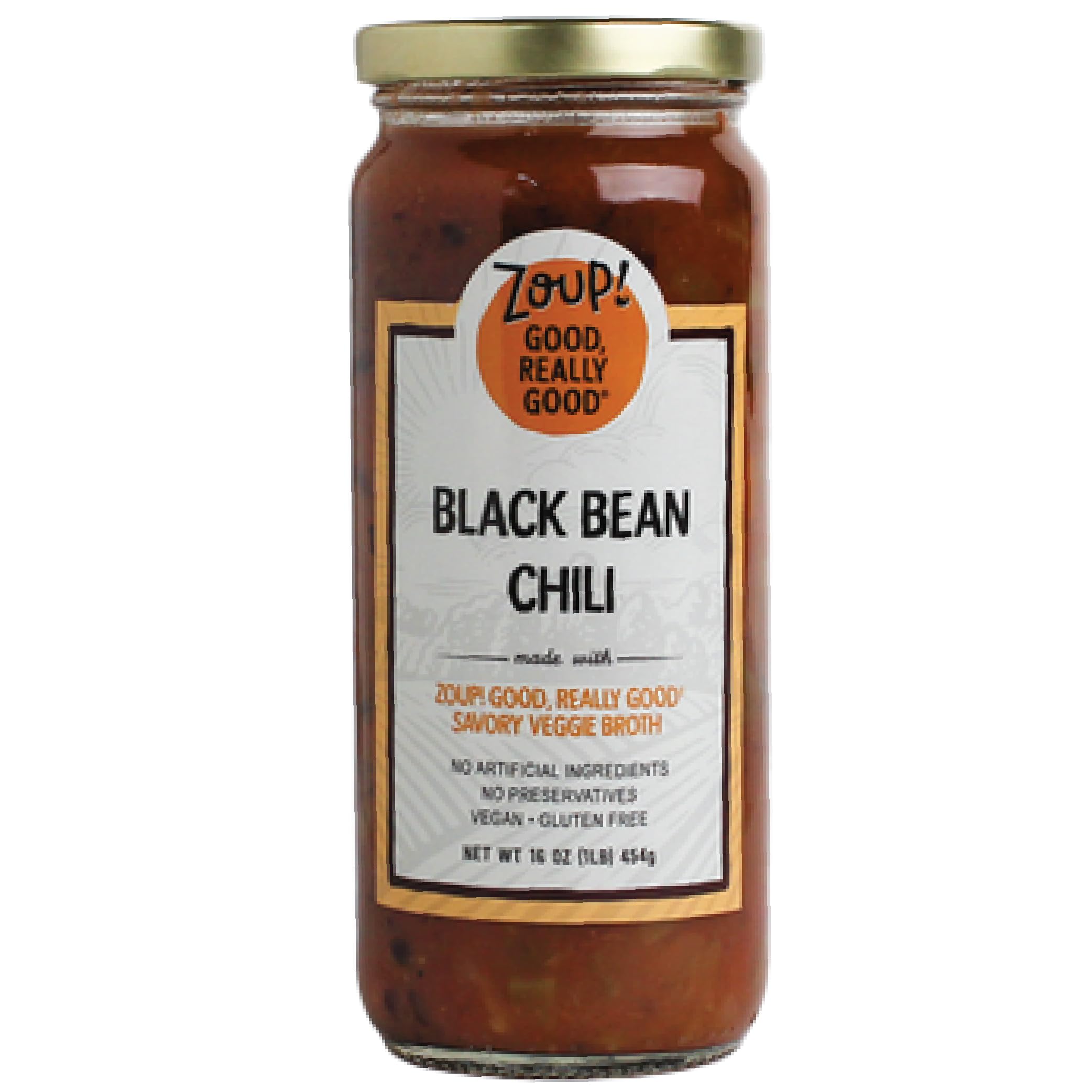 Zoup! Black Bean Chili - Vegan, Gluten Free, No Artificial Ingredients or Preservatives - 16 oz Ready-to-Serve Soup (1 Pack) - Perfect for Quick Lunches, Camping & Emergency Food Supplies