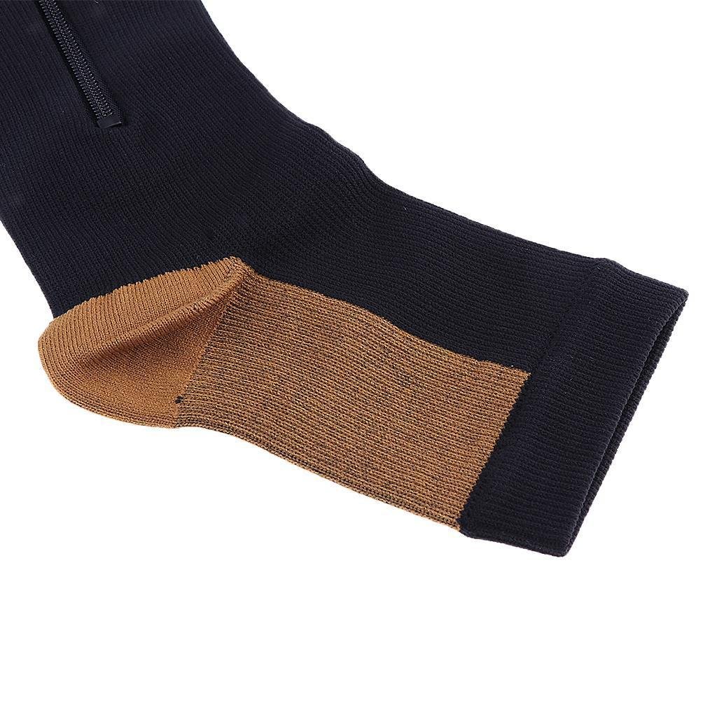 Zippered Medical Compression Socks for Women & Men - 20-30 mmHg Graduated Support - 1 Pair Zipper Stockings for Circulation, Swelling, Travel & Recovery