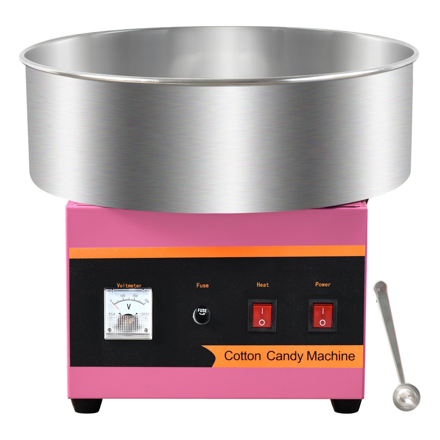Commercial Cotton Candy Machine 1000W - Stainless Steel Bowl, Sugar Scoop & Anti-Rust Coating - Perfect for Family Parties, Kids Birthdays & Carnival Events (Pink)